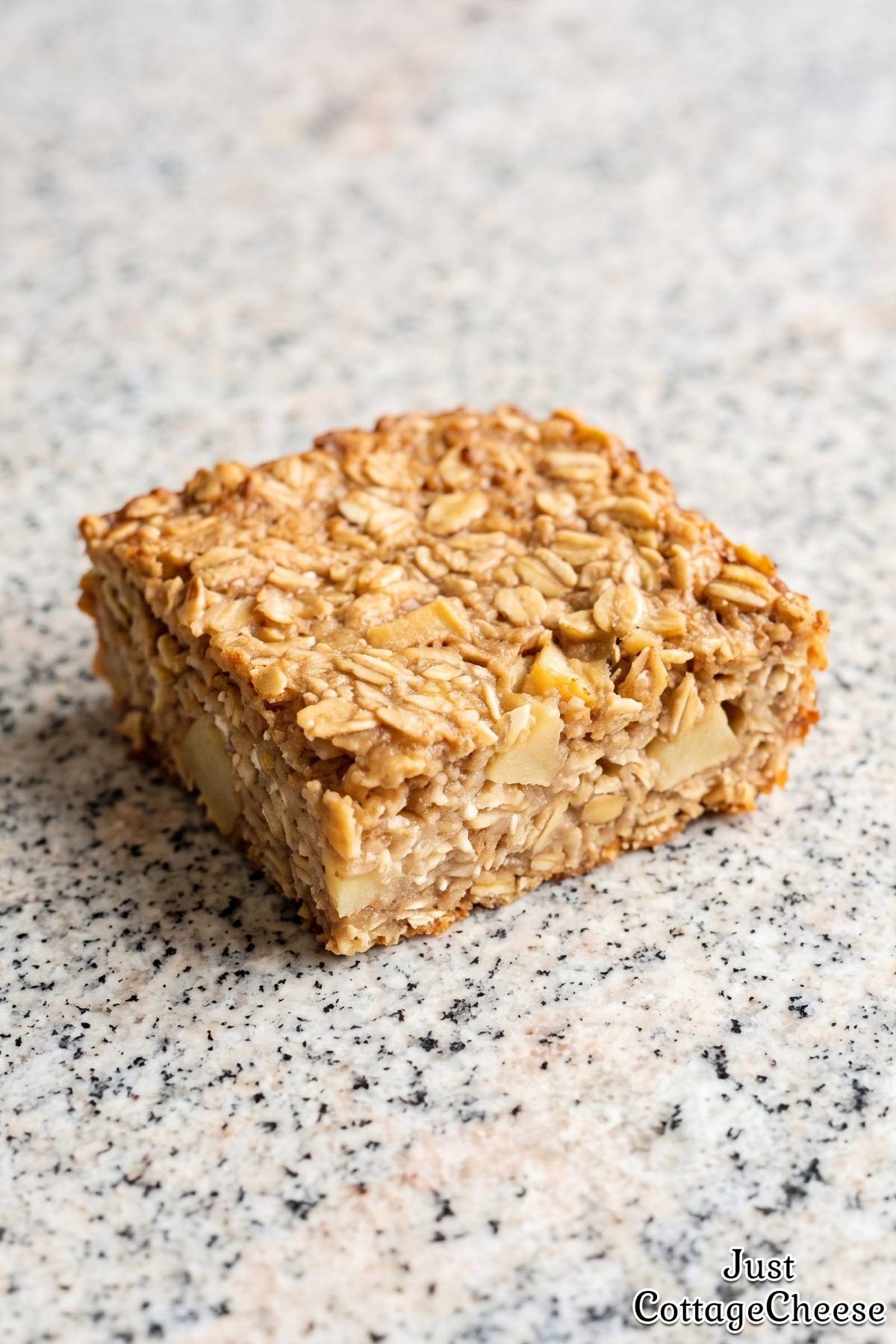 Cottage cheese oat bars close up