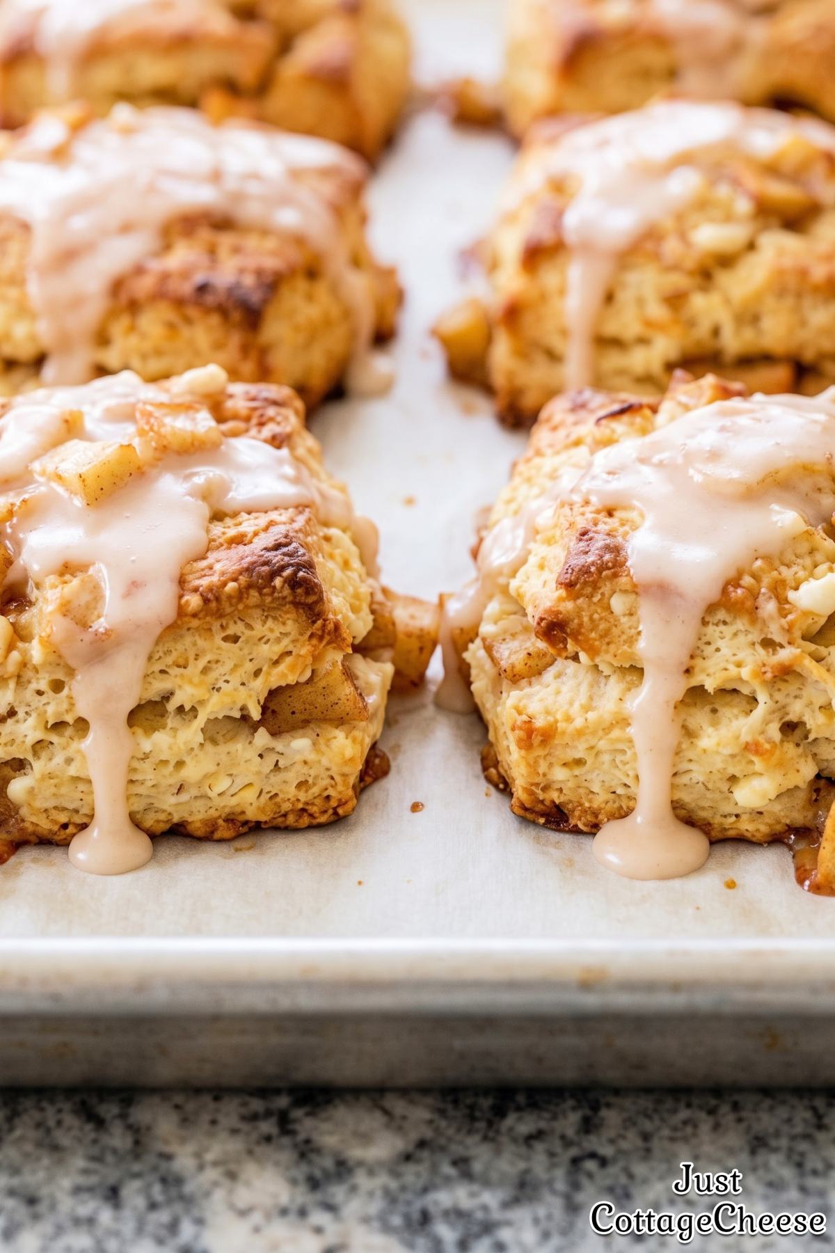 Baked cottage cheese apple fritter biscuits