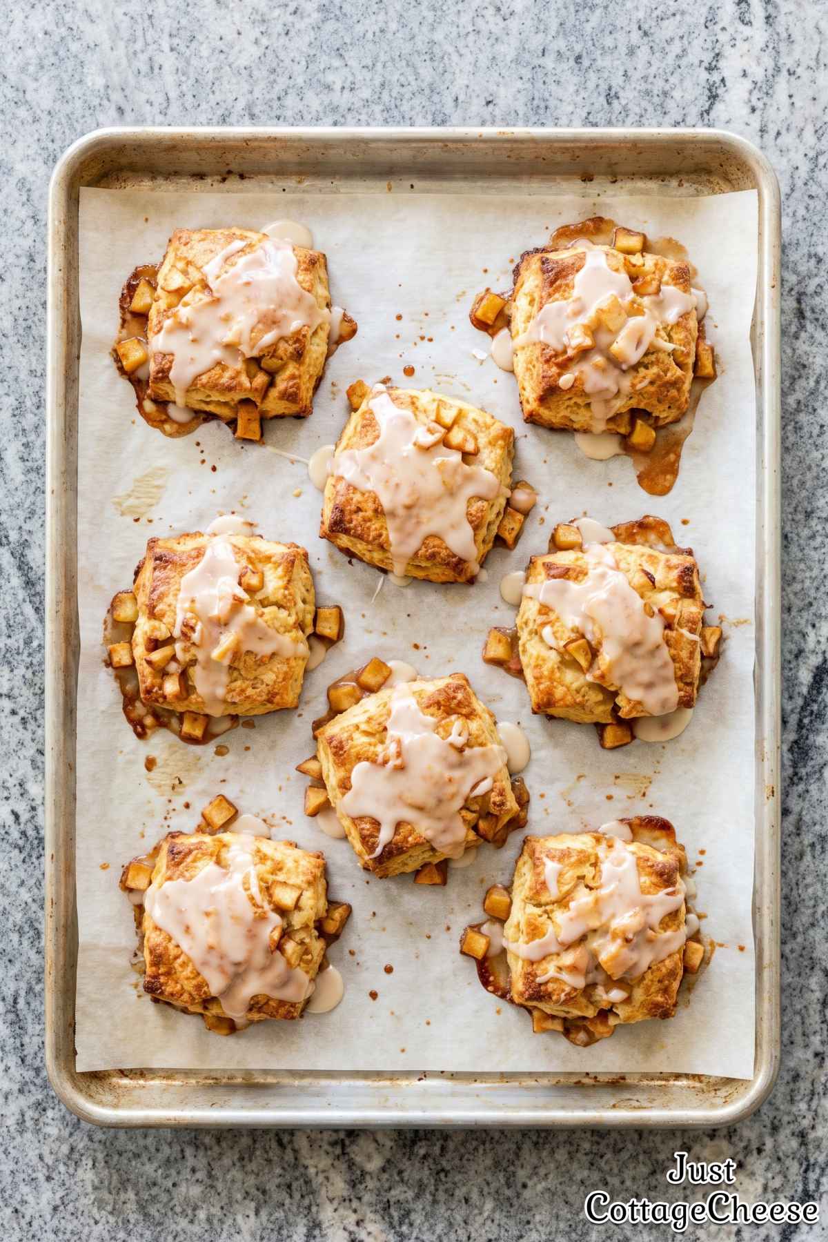 Rustic cottage cheese and apple biscuits