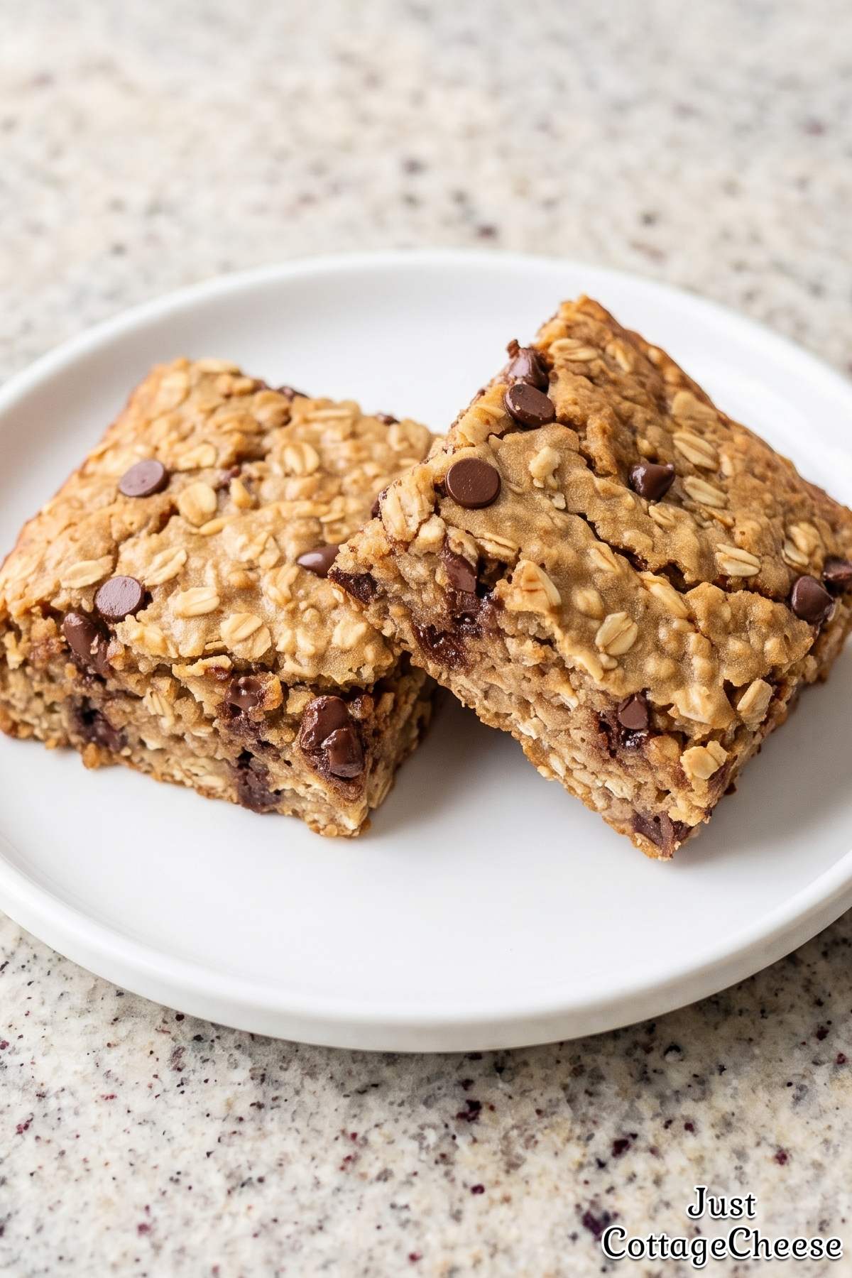 Sliced cottage cheese banana squares