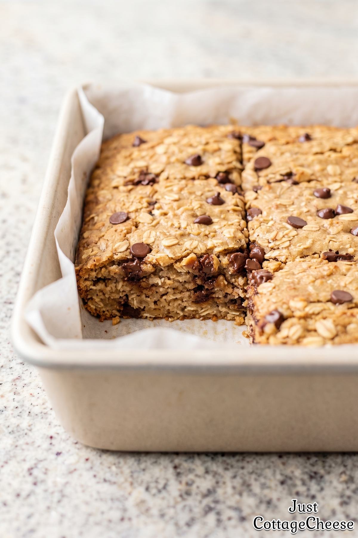 Soft banana chocolate chip squares