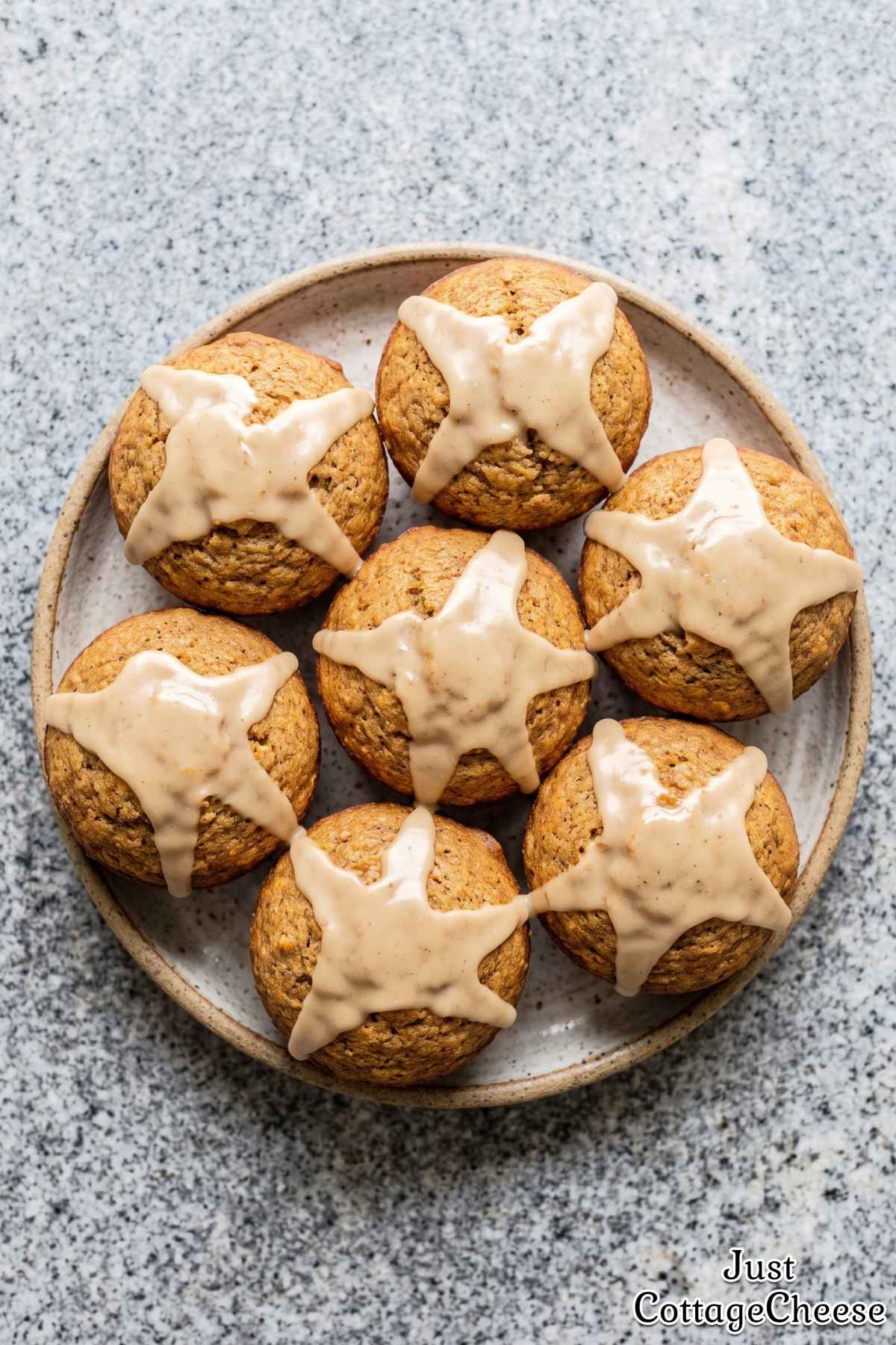Warm brown butter chai cottage cheese muffin
