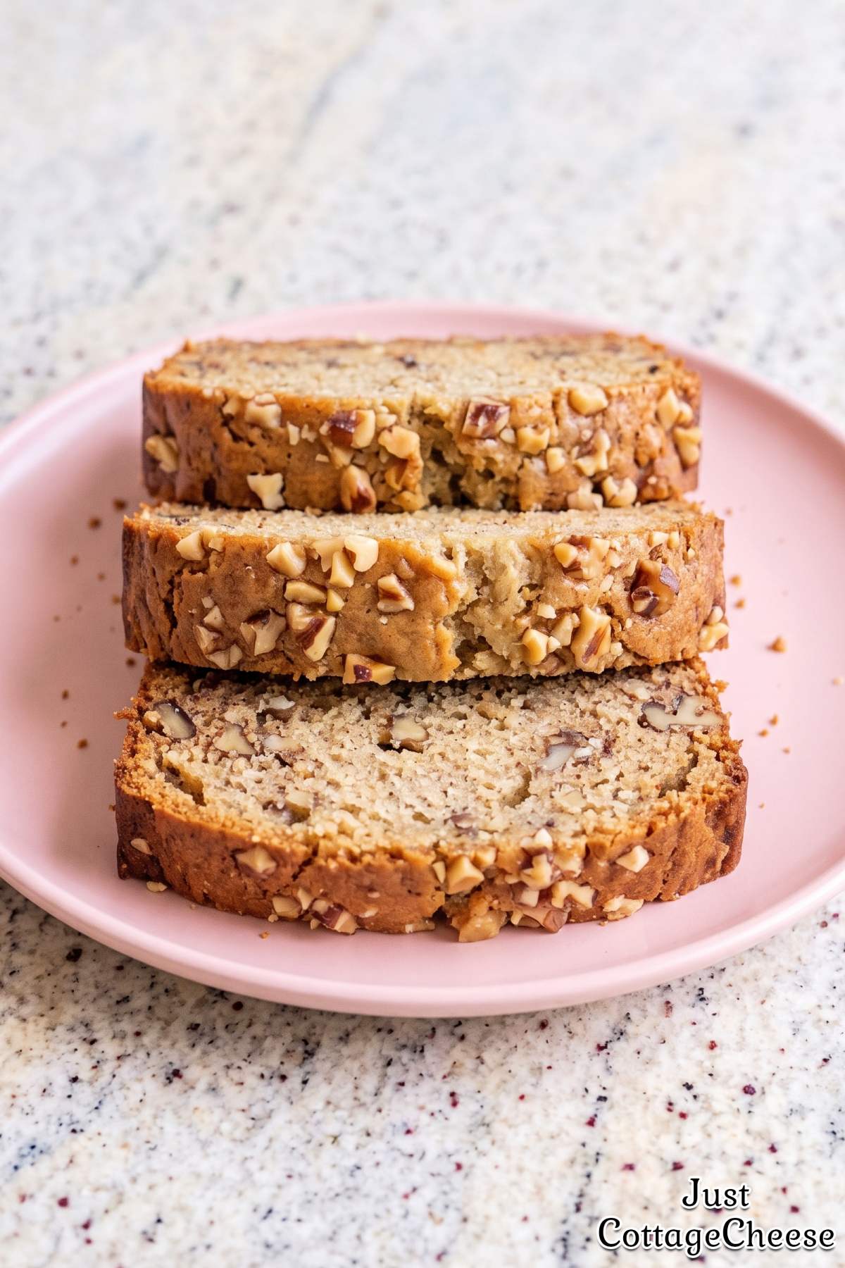 Homemade banana bread with cottage cheese