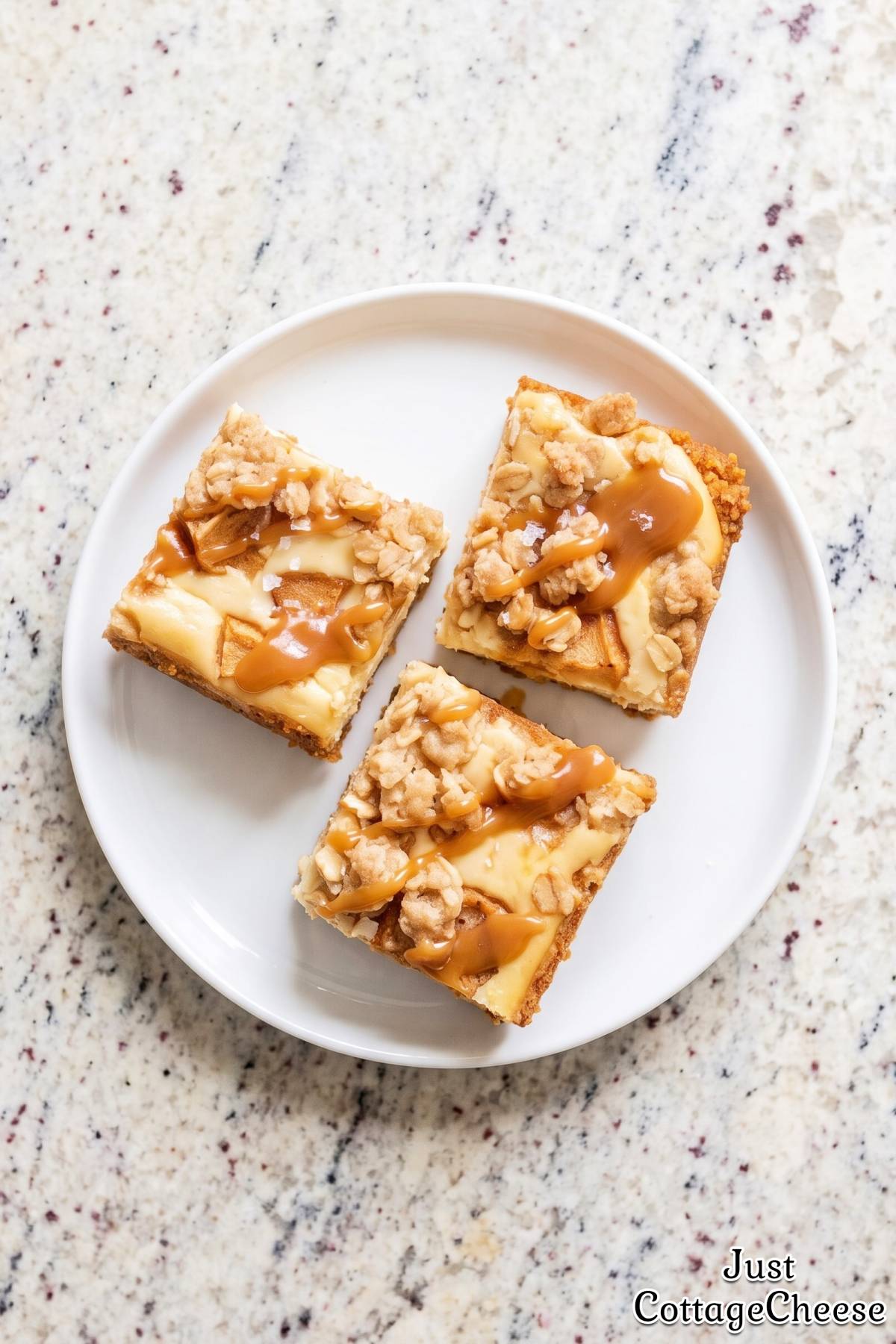 Sweet caramel apple cheesecake squares