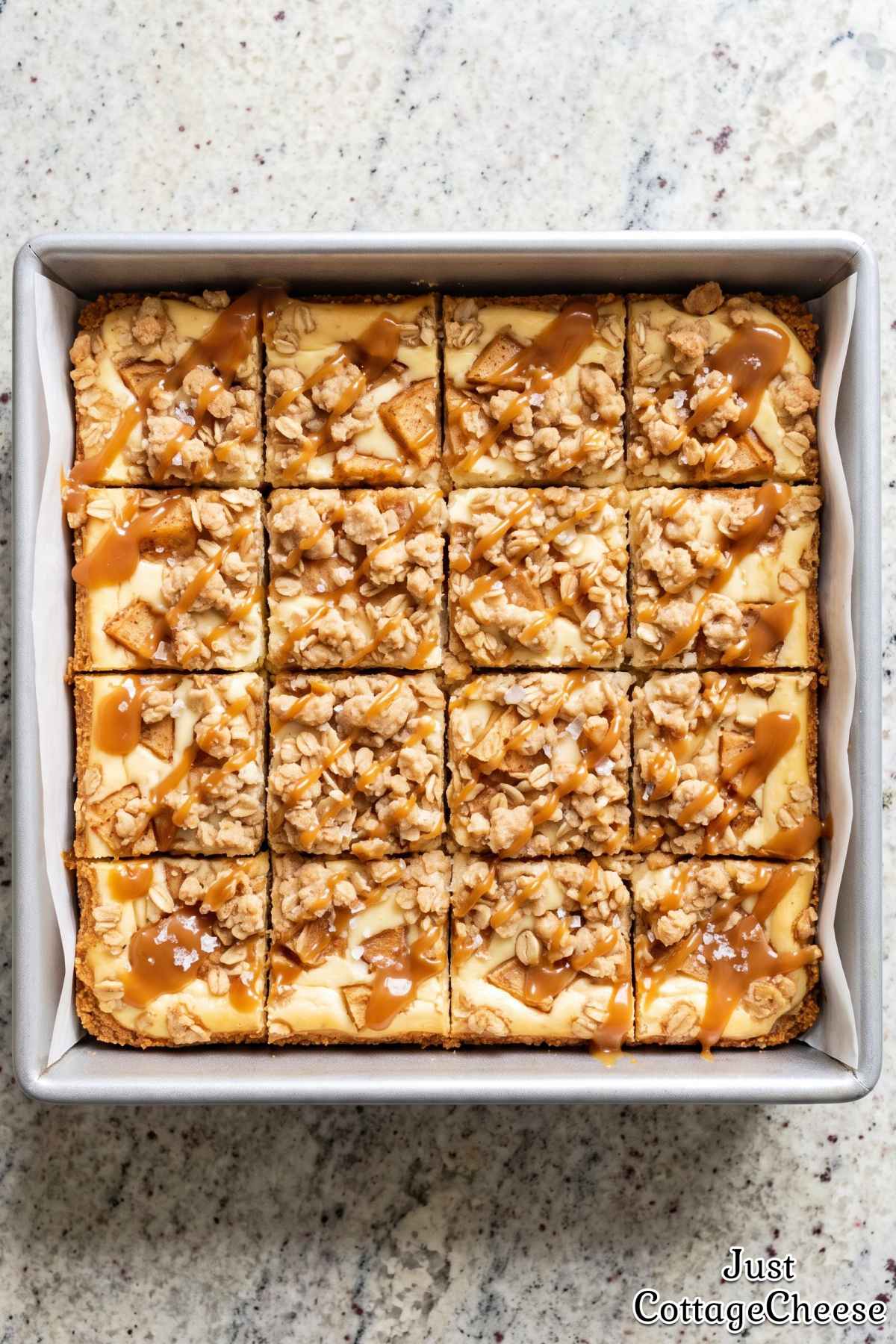 Decadent caramel apple cheesecake bars