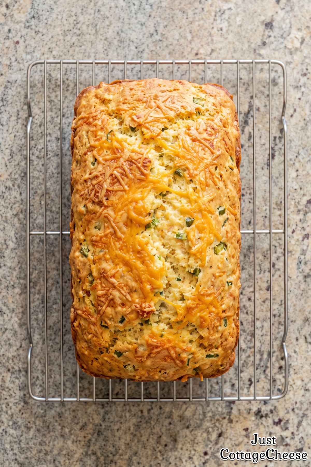 Sliced cottage cheese cheddar bread