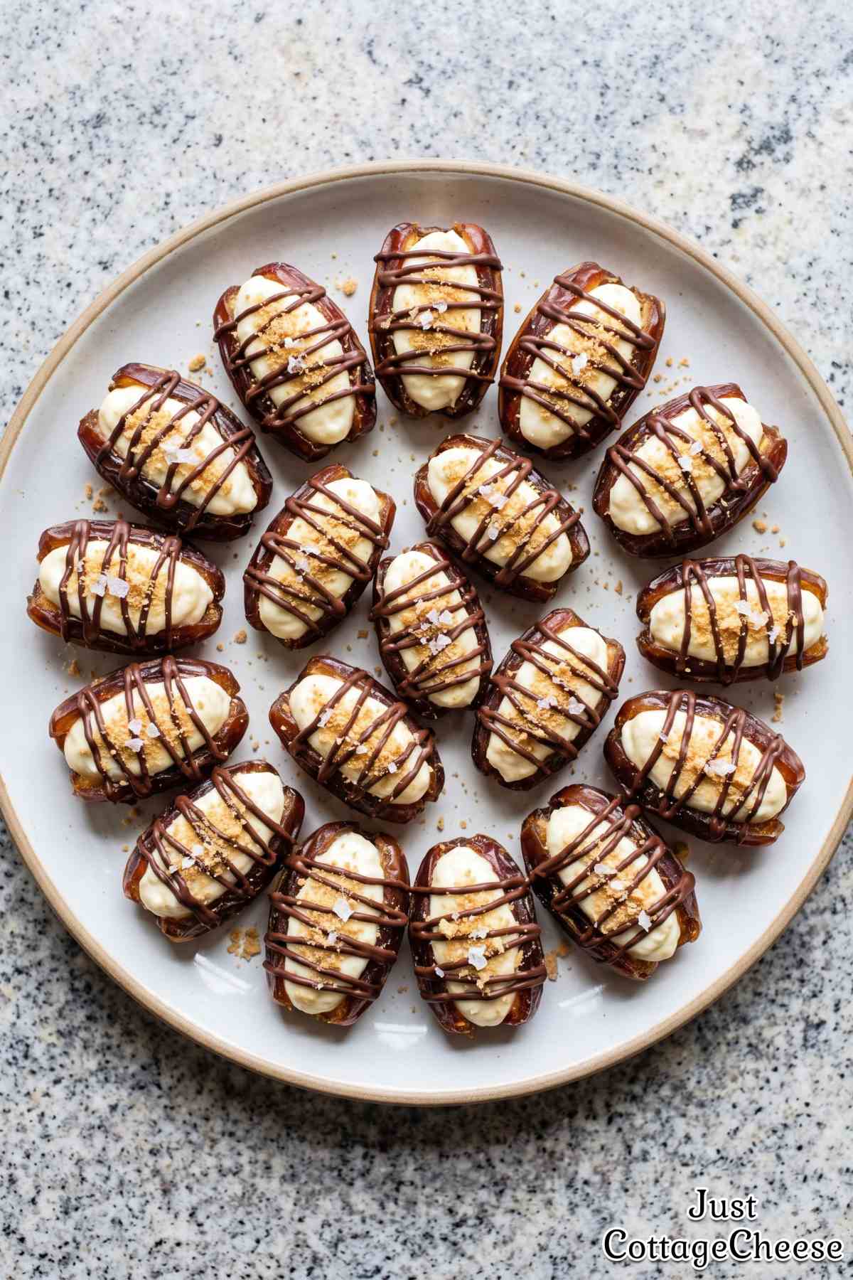 Tasty dates stuffed with sweet cottage cheese
