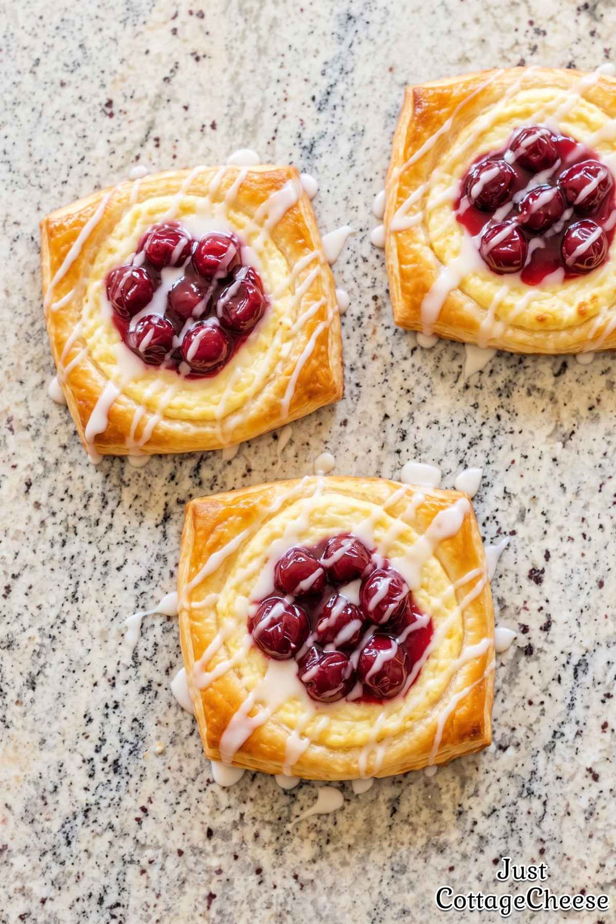 Flaky cottage cheese cherry danish