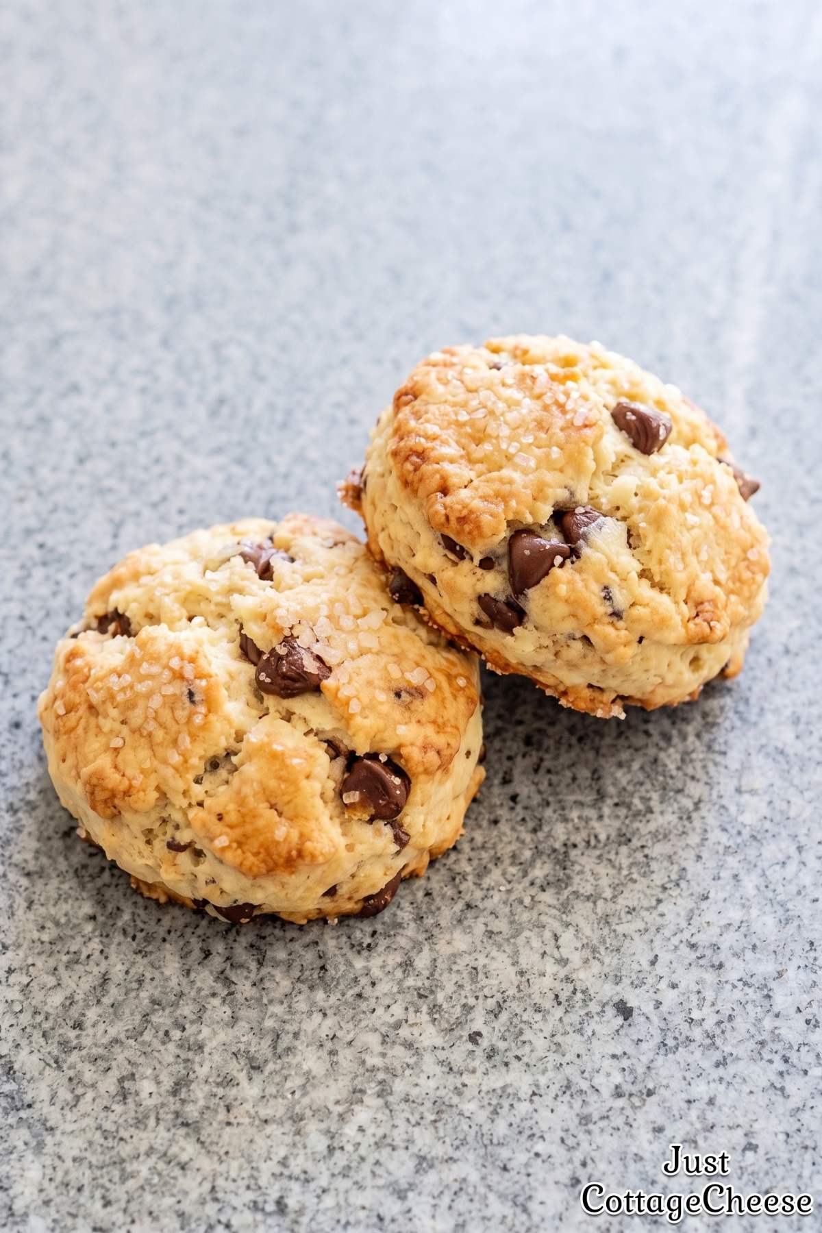 Warm cottage cheese chocolate chip biscuits