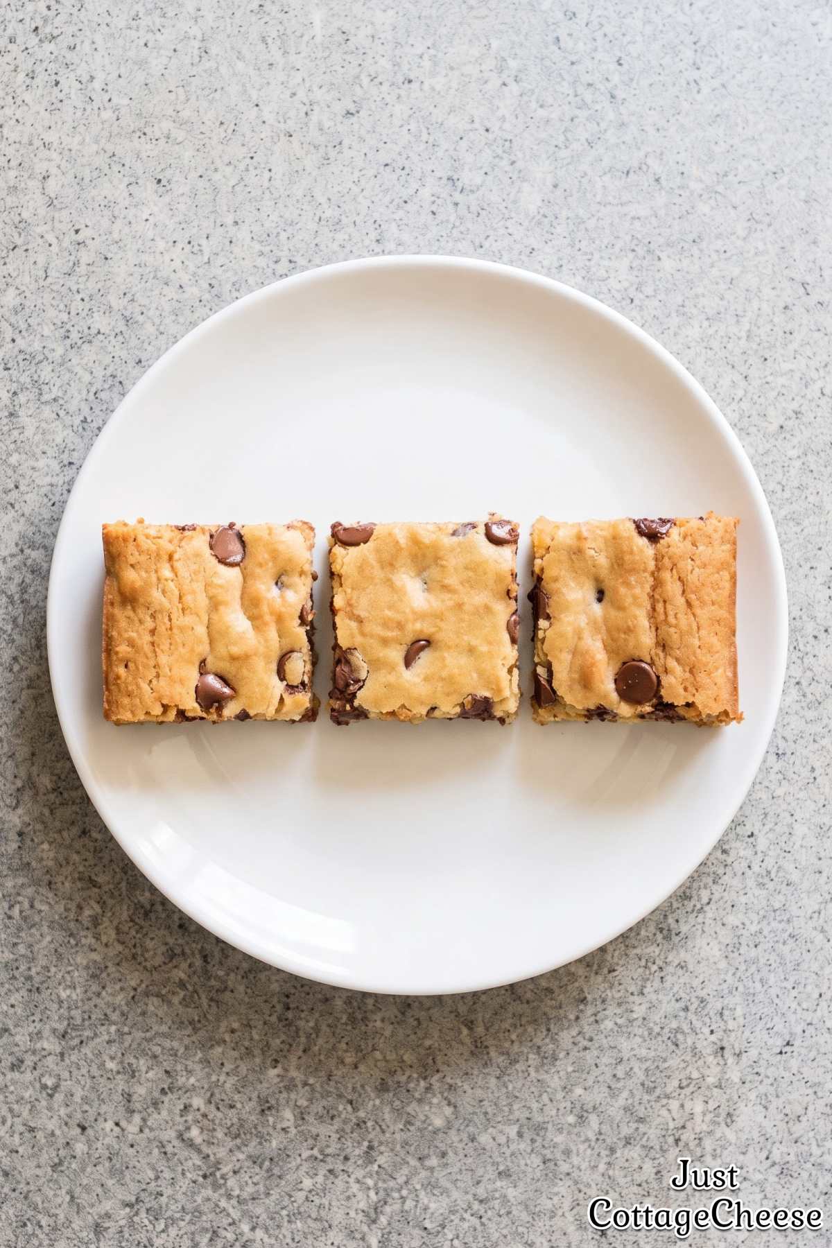 Rich cottage cheese chocolate chip dessert bars