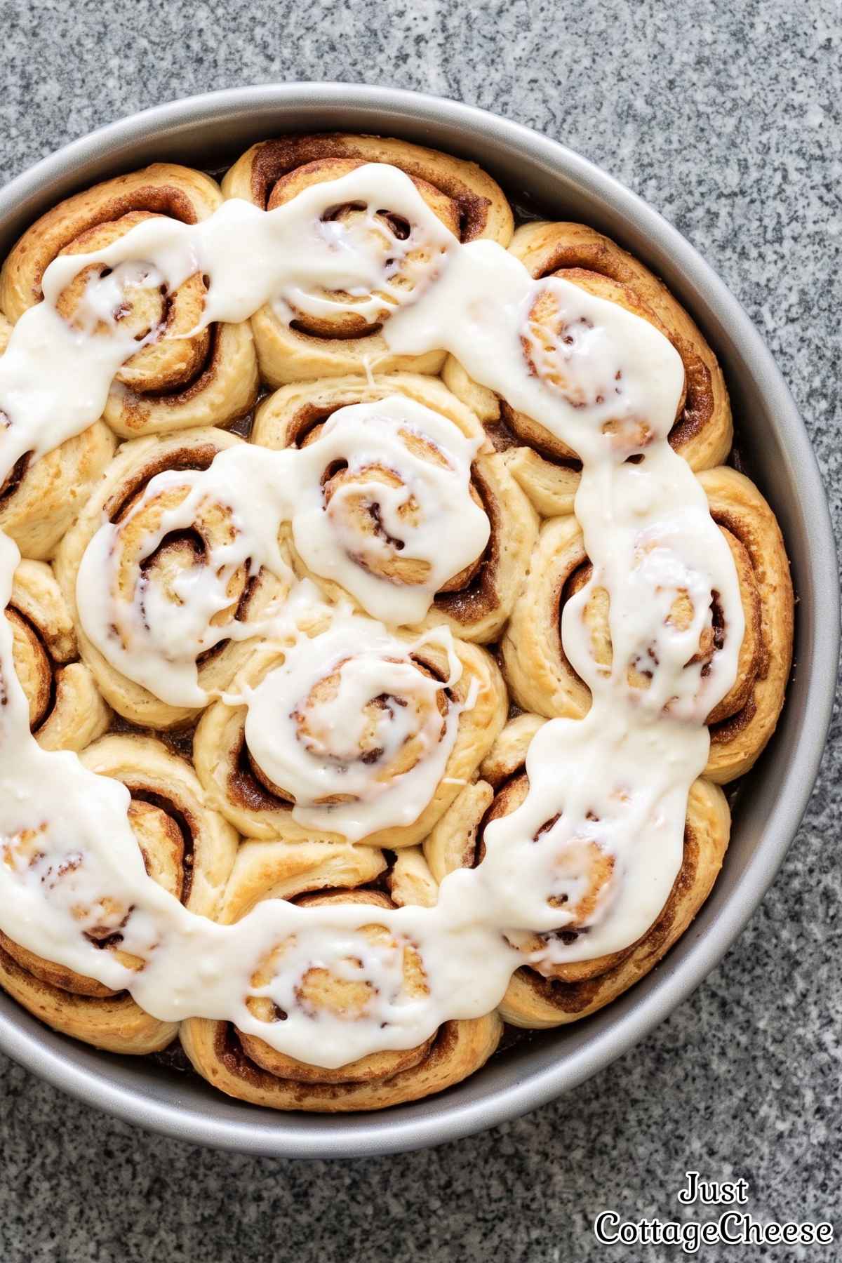Fresh cottage cheese cinnamon roll biscuits