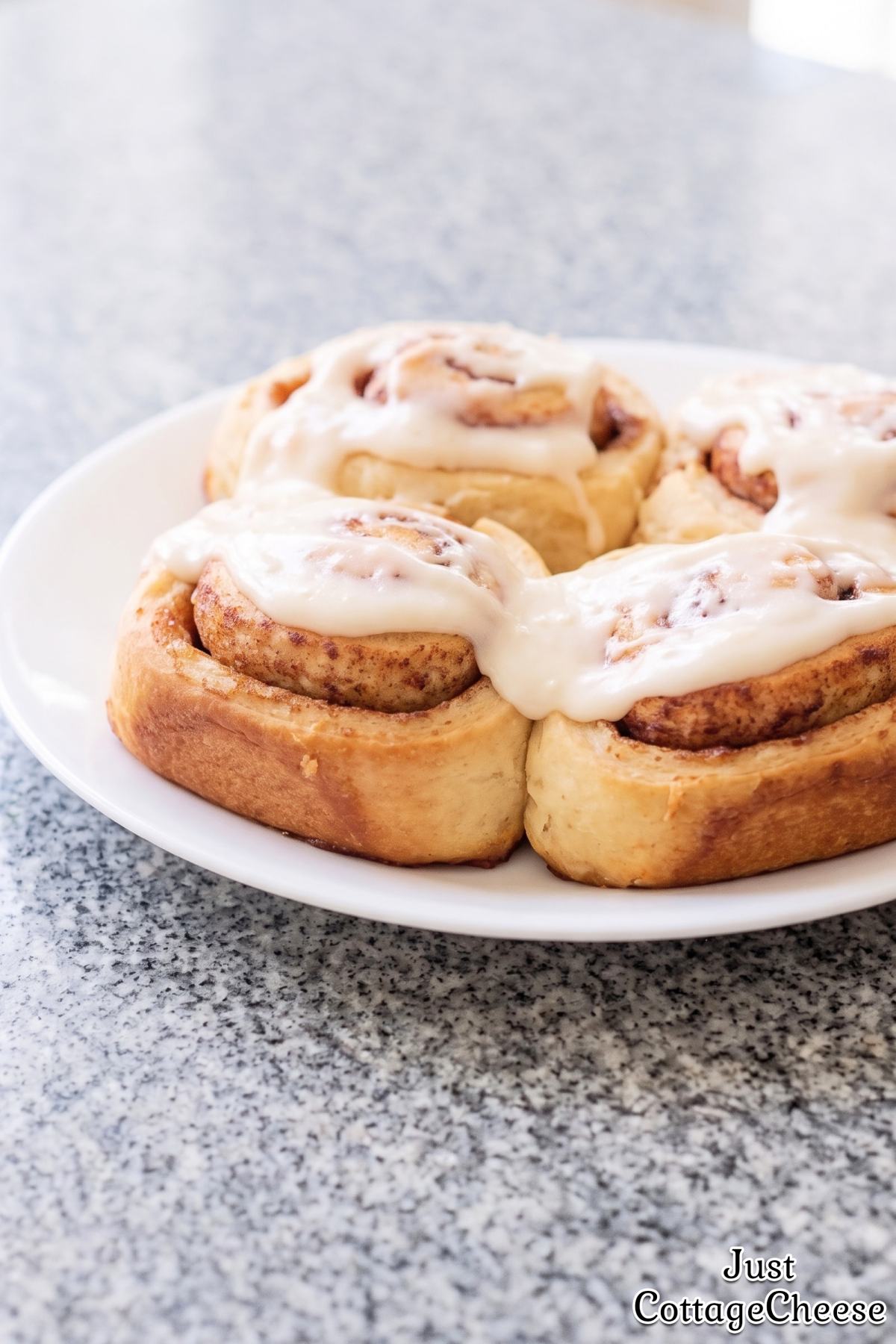 Tender cottage cheese cinnamon roll biscuits
