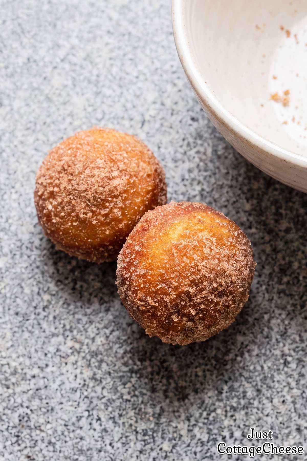 Homemade cottage cheese donut bites