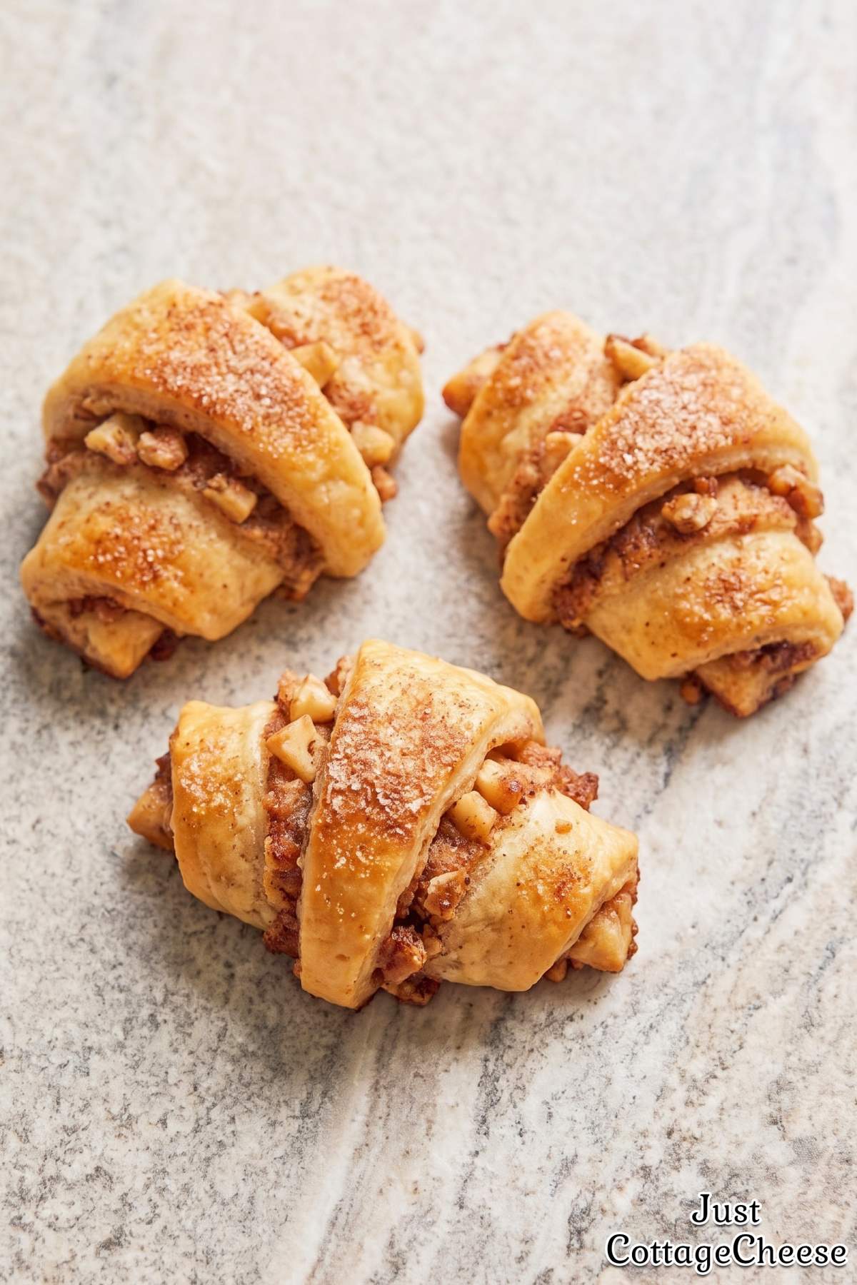 Flaky cottage cheese walnut rugelach