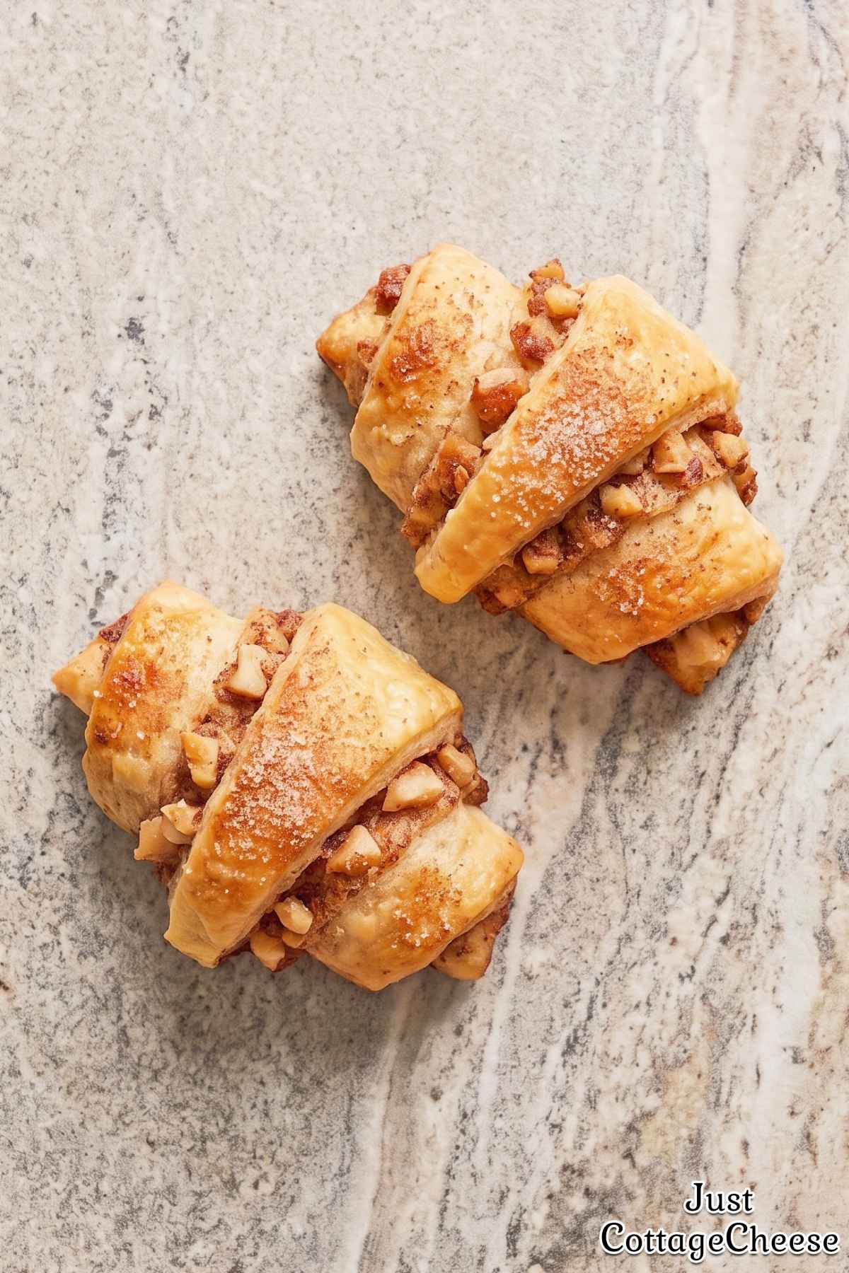 Spiced walnut rugelach pastry rolls