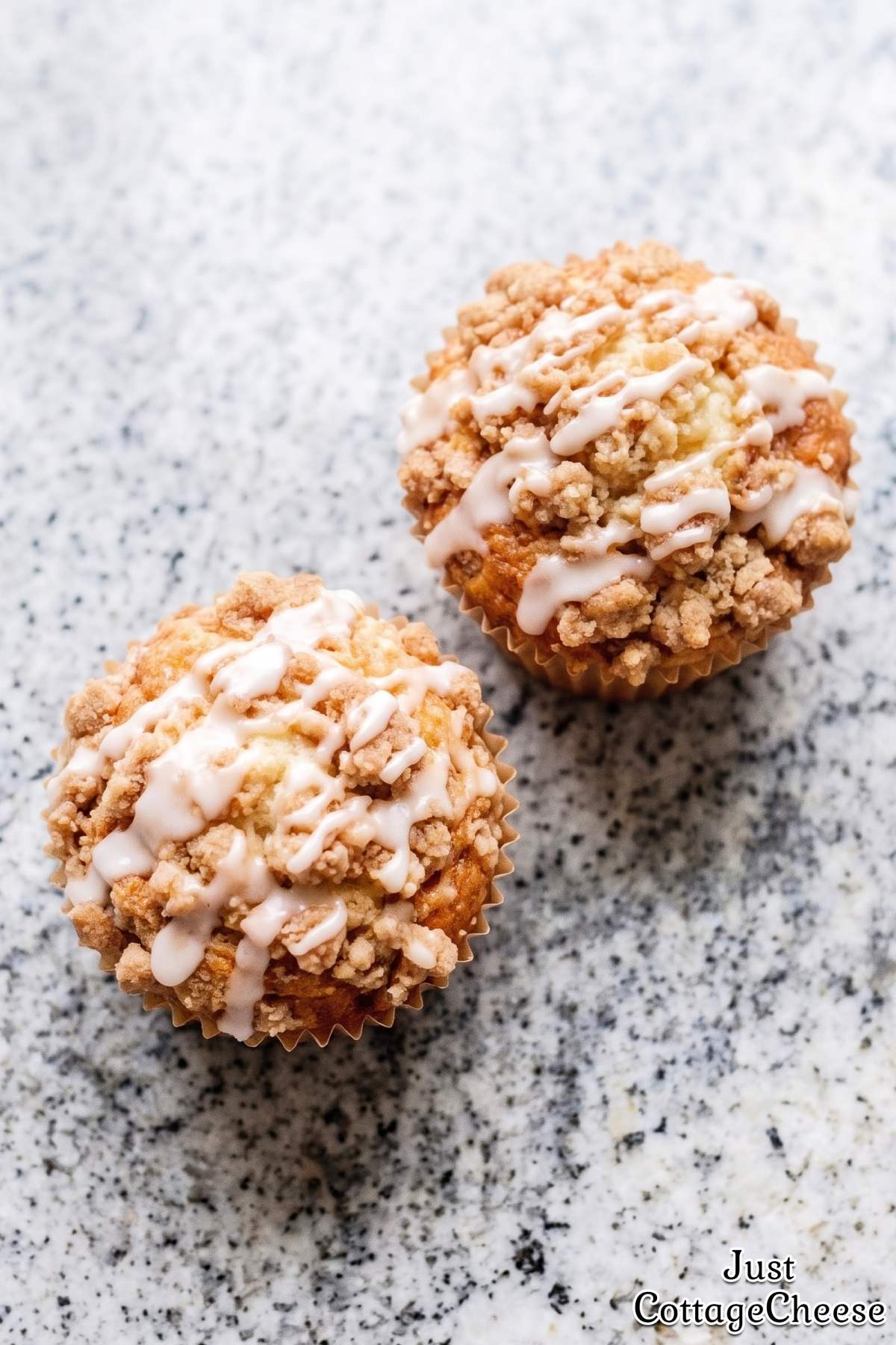 Golden crumb cottage cheese coffee cake muffins