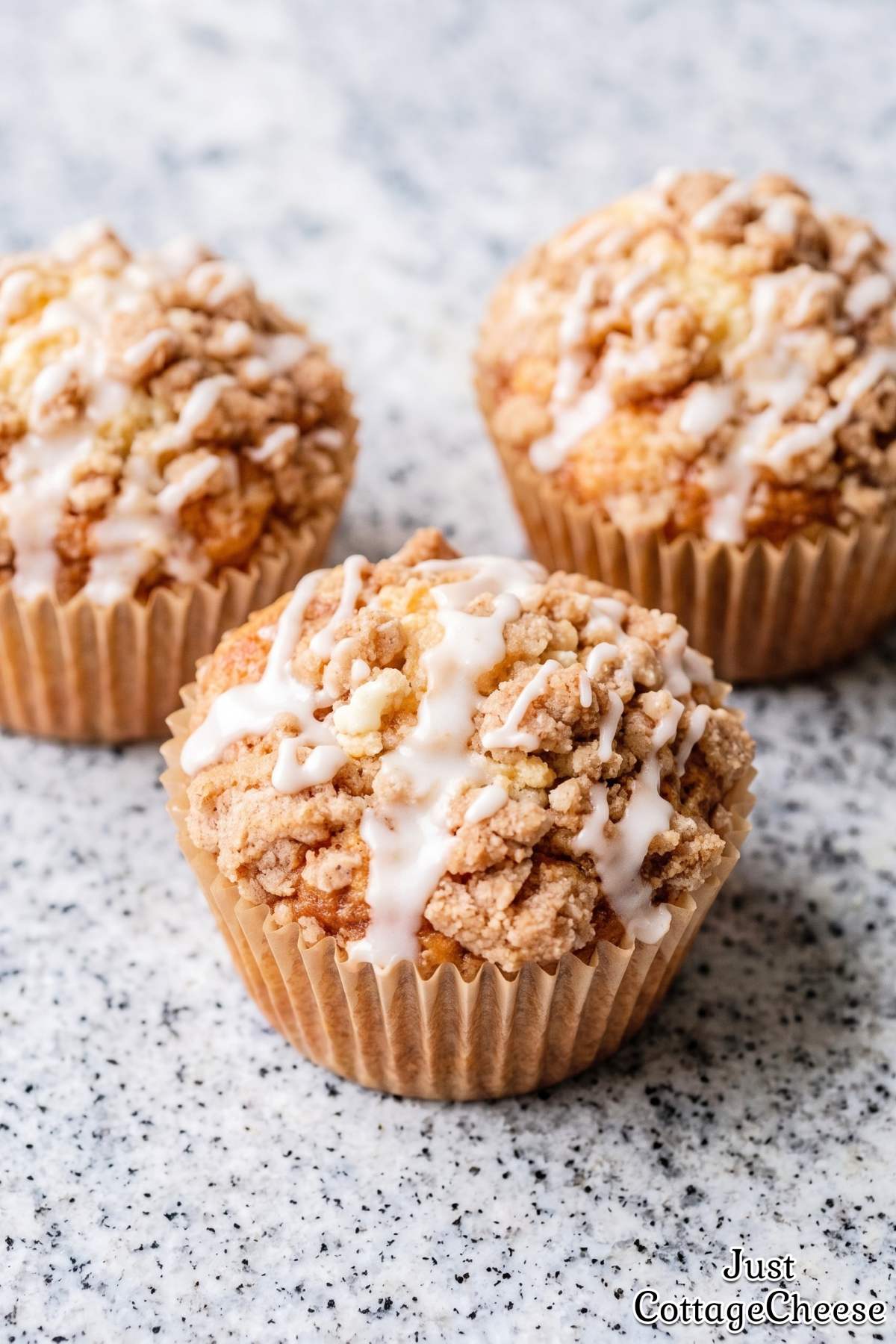 Moist cottage cheese coffee cake muffins