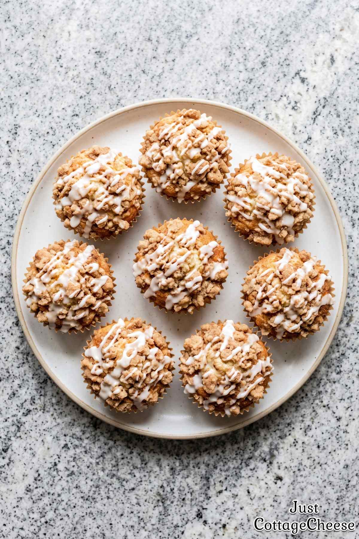 Soft cottage cheese coffee cake muffins