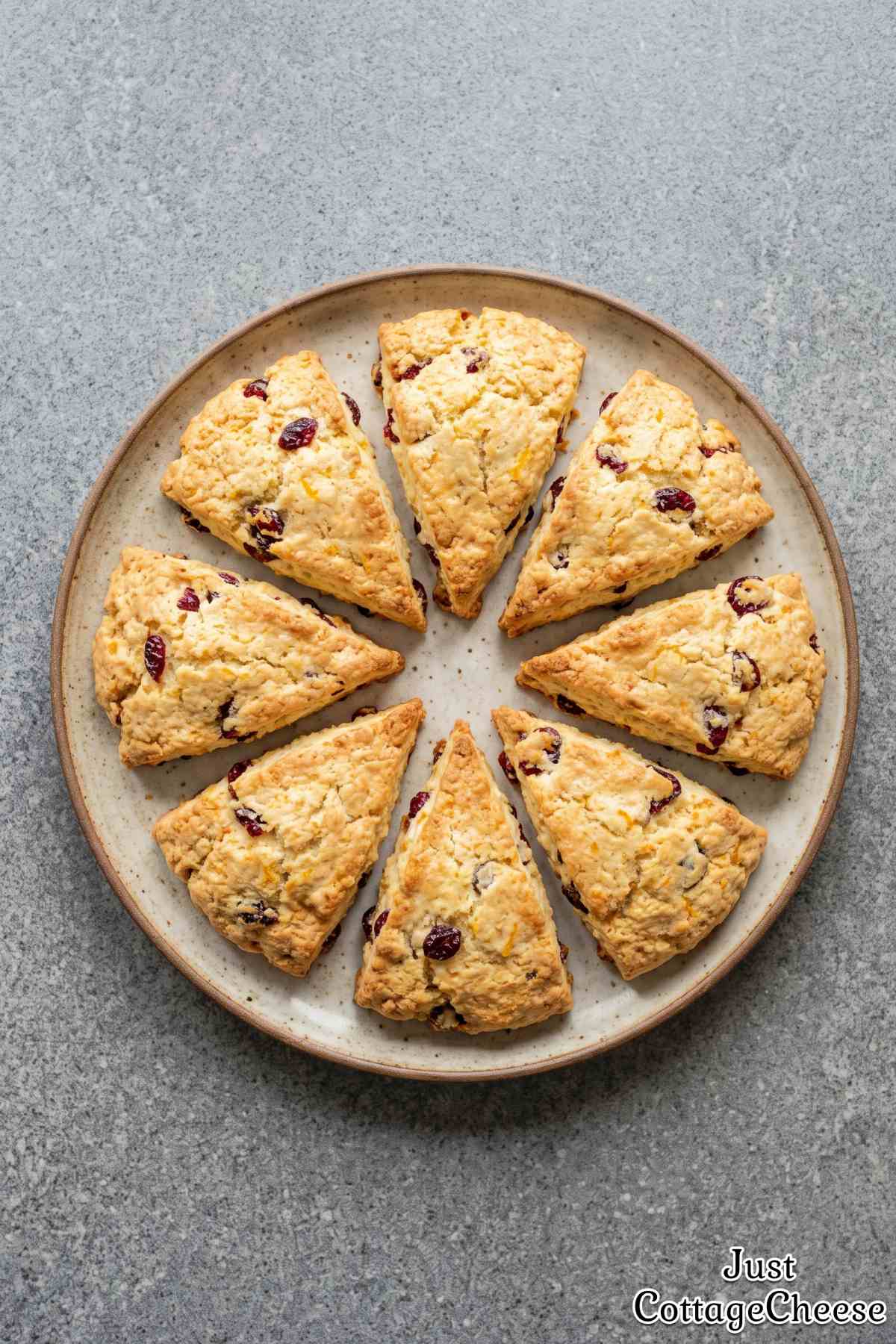 Tender cranberry orange scones