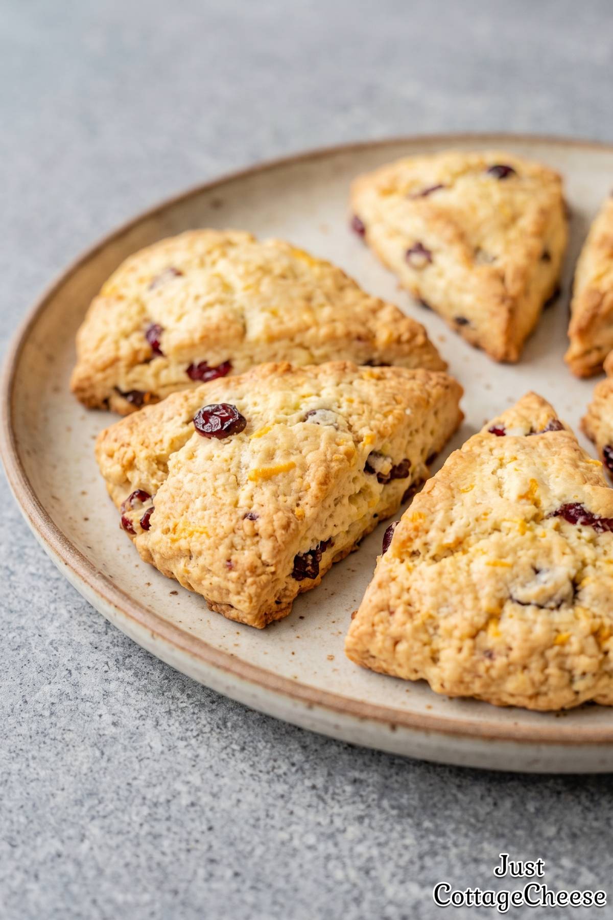 Soft cottage cheese scones with berries