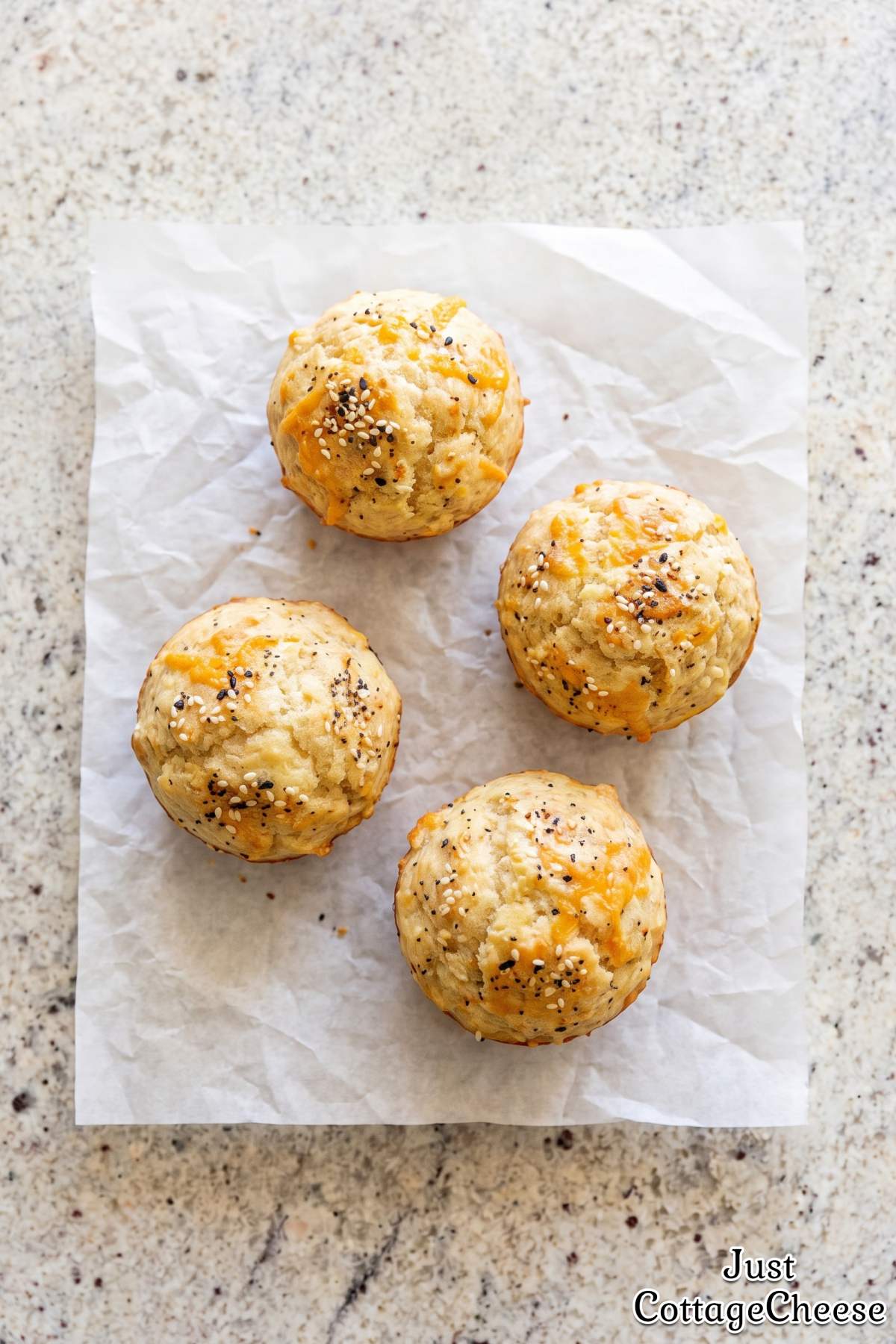 High protein everything bagel muffins
