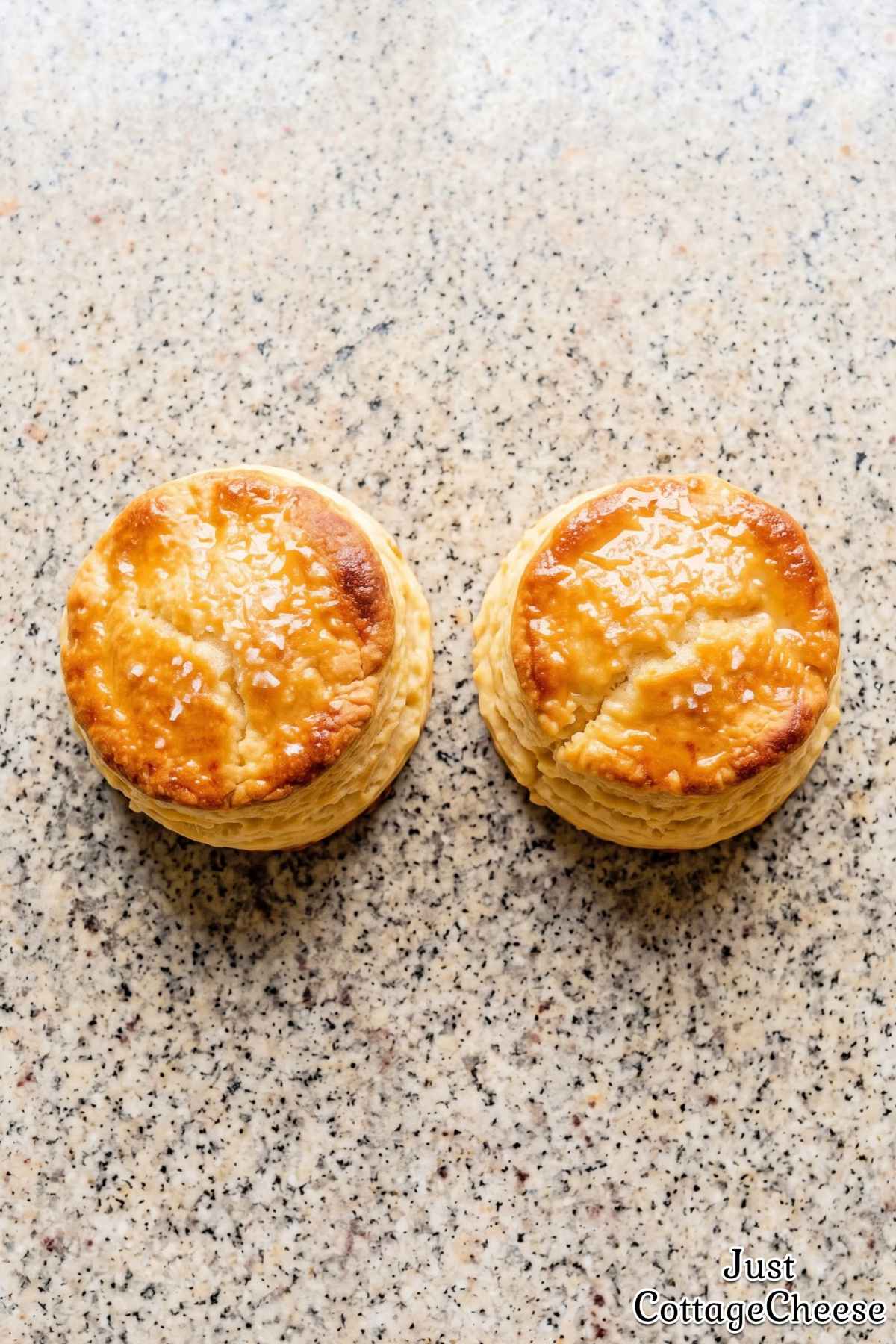 Warm cottage cheese honey butter biscuits
