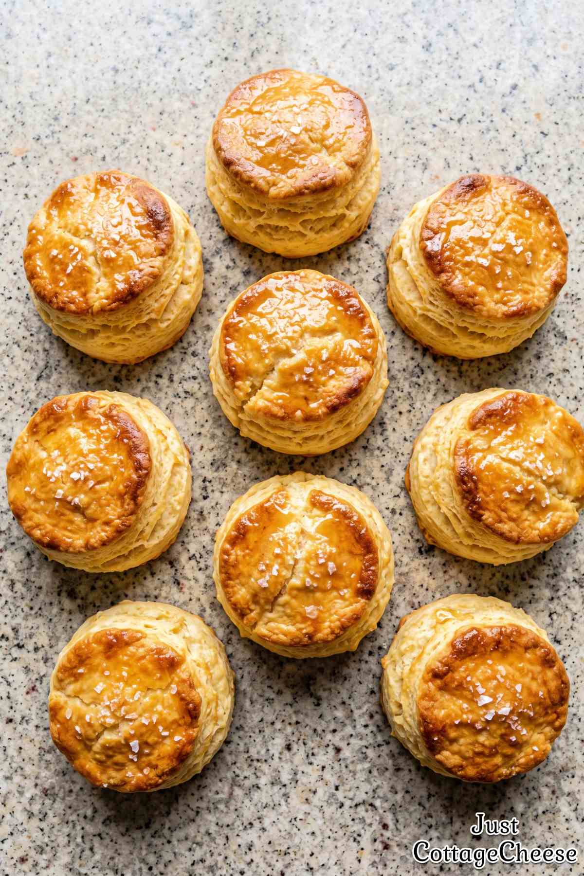 Golden brown honey butter biscuits