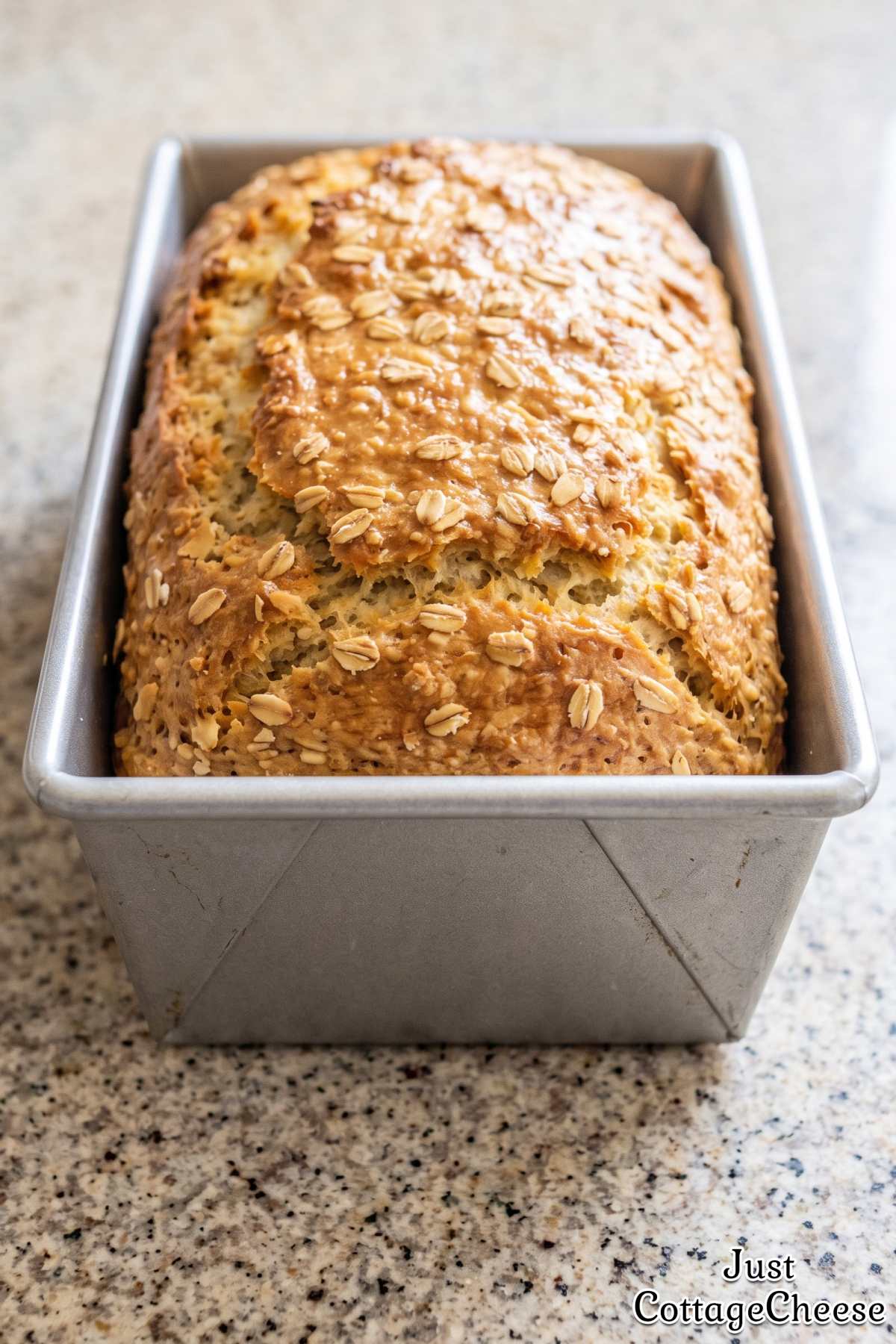 Golden cottage cheese honey oat loaf