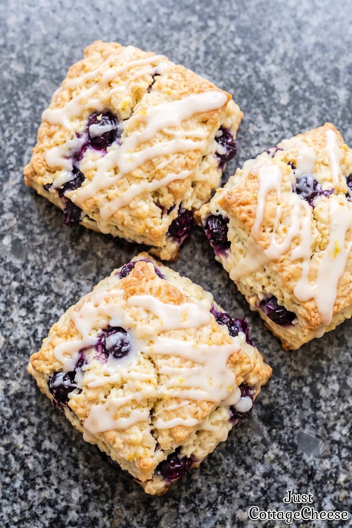Sweet lemon blueberry biscuits with berries