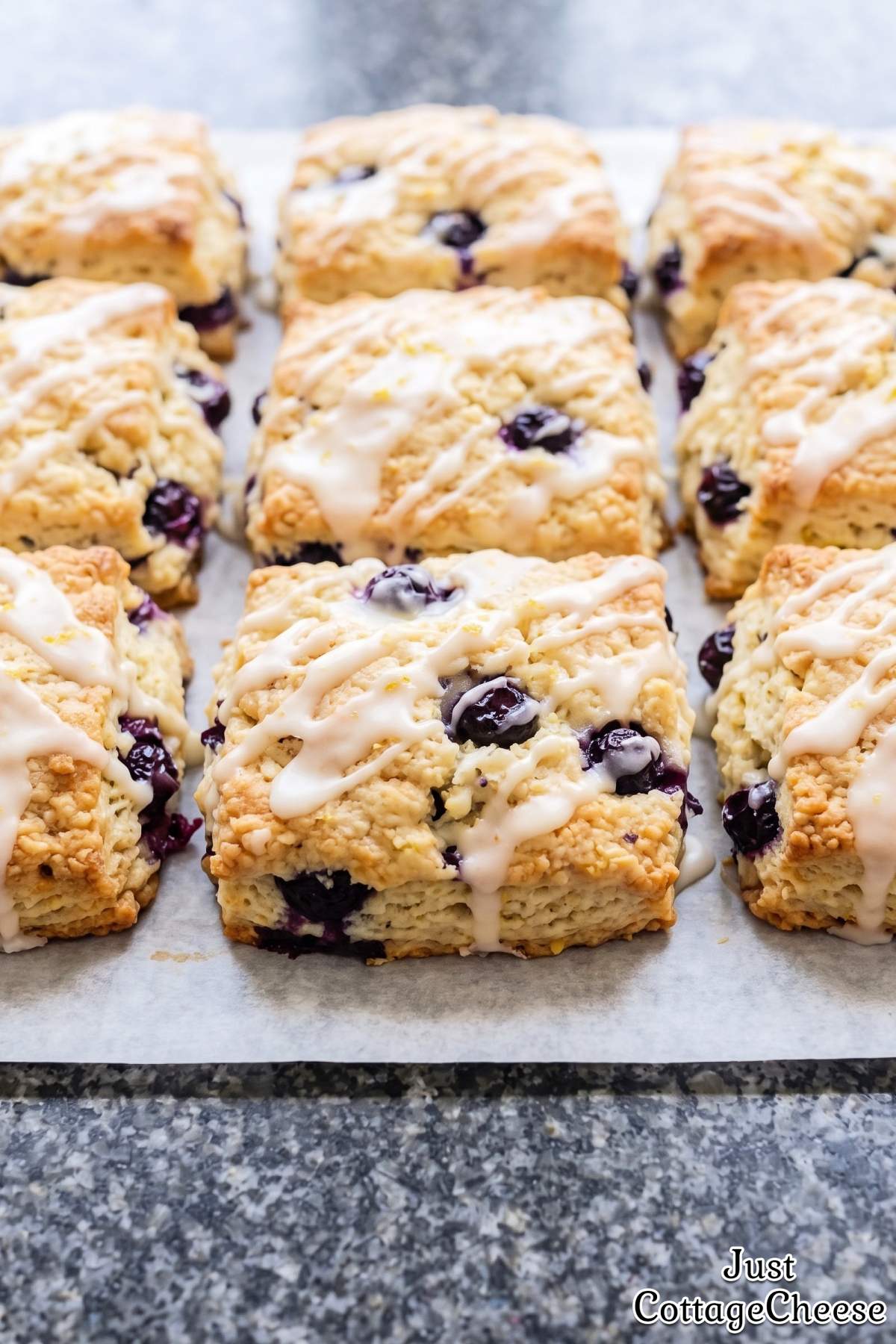 Homemade cottage cheese lemon blueberry biscuit