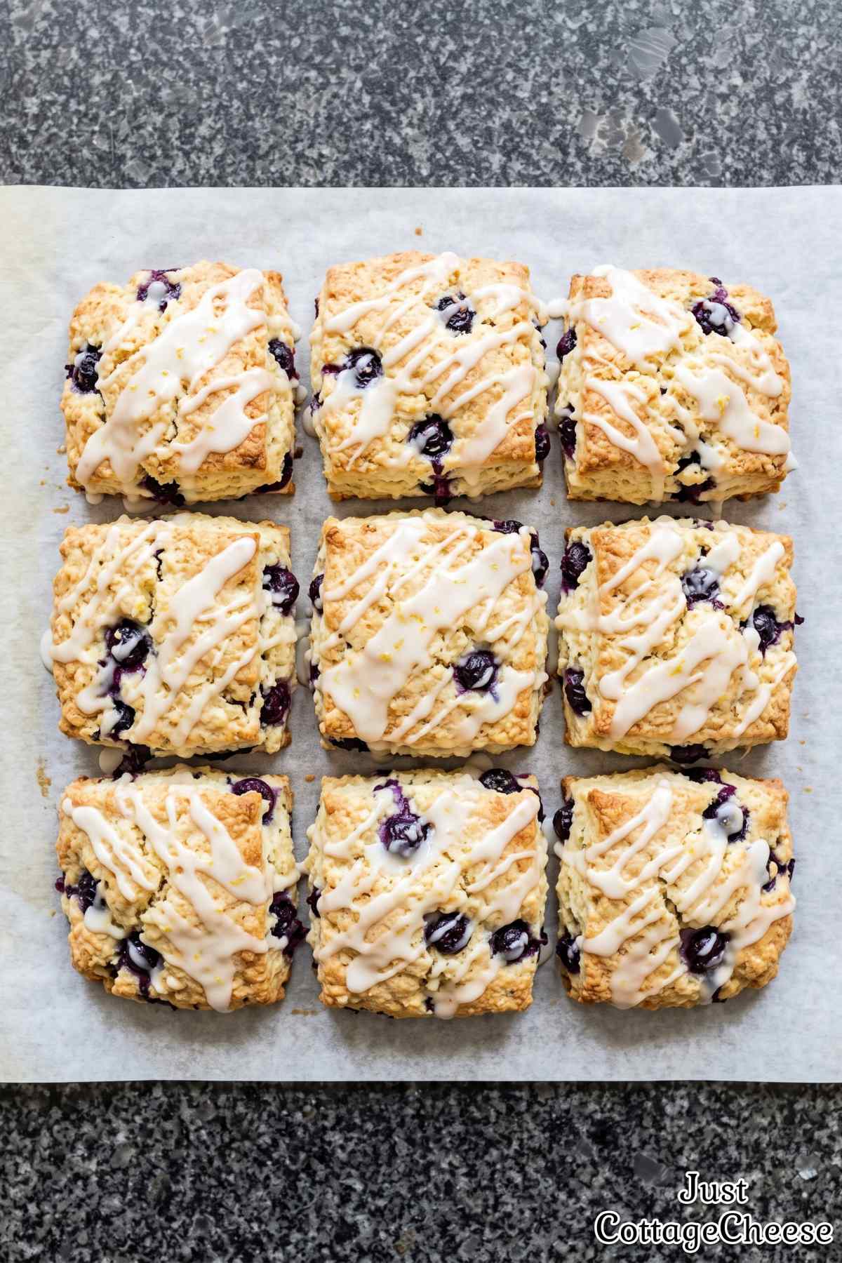 Zesty cottage cheese lemon blueberry biscuits
