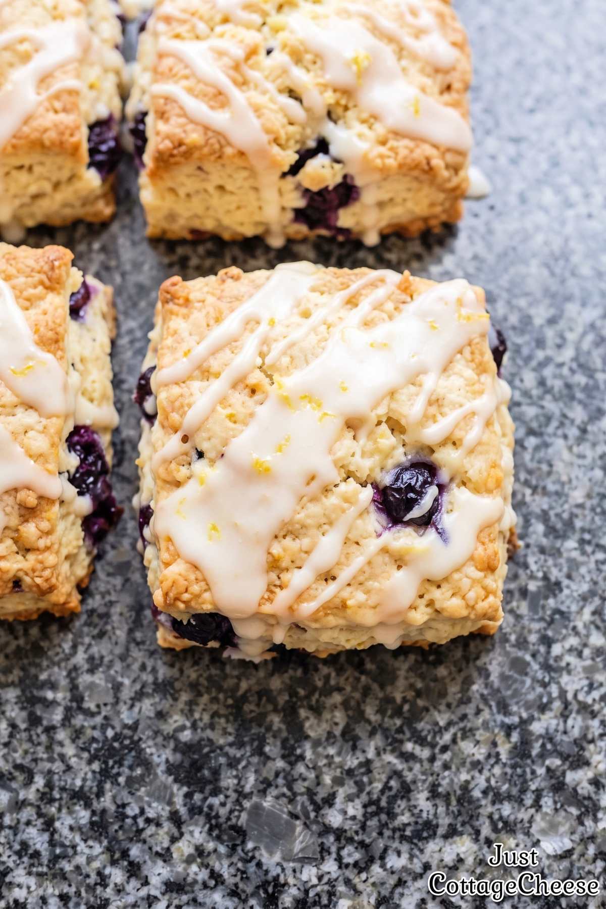 Soft cottage cheese biscuits with blueberries