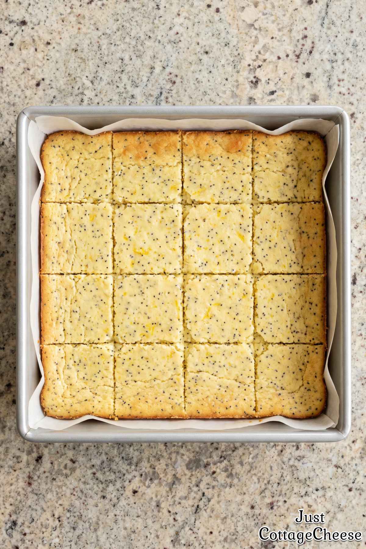 Easy cottage cheese lemon bars