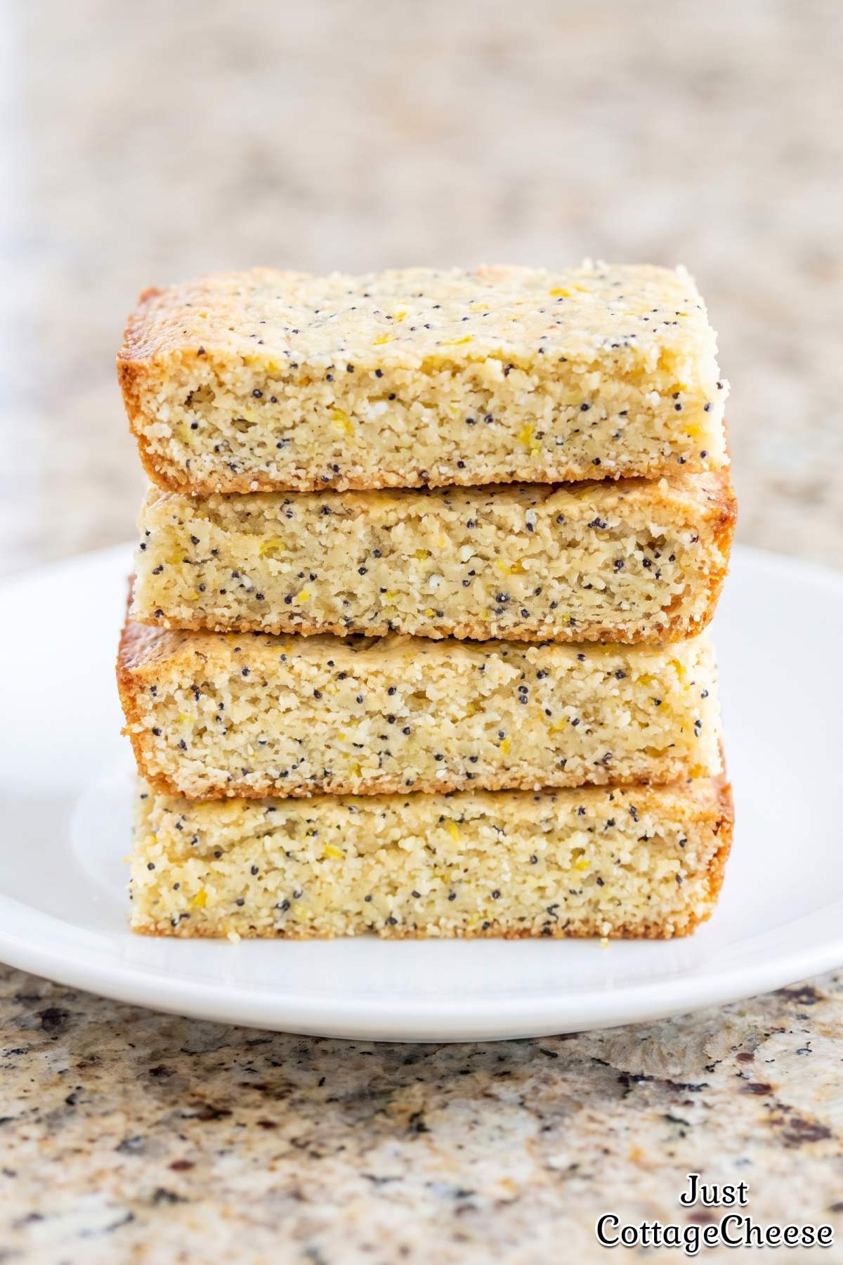 Cottage cheese lemon poppy seed bars