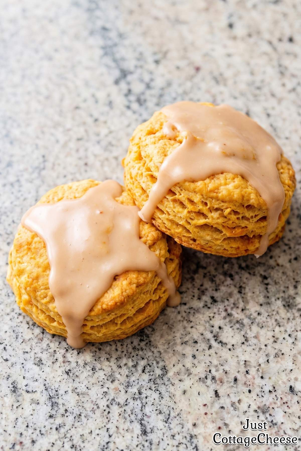 Golden baked pumpkin biscuits with cottage cheese