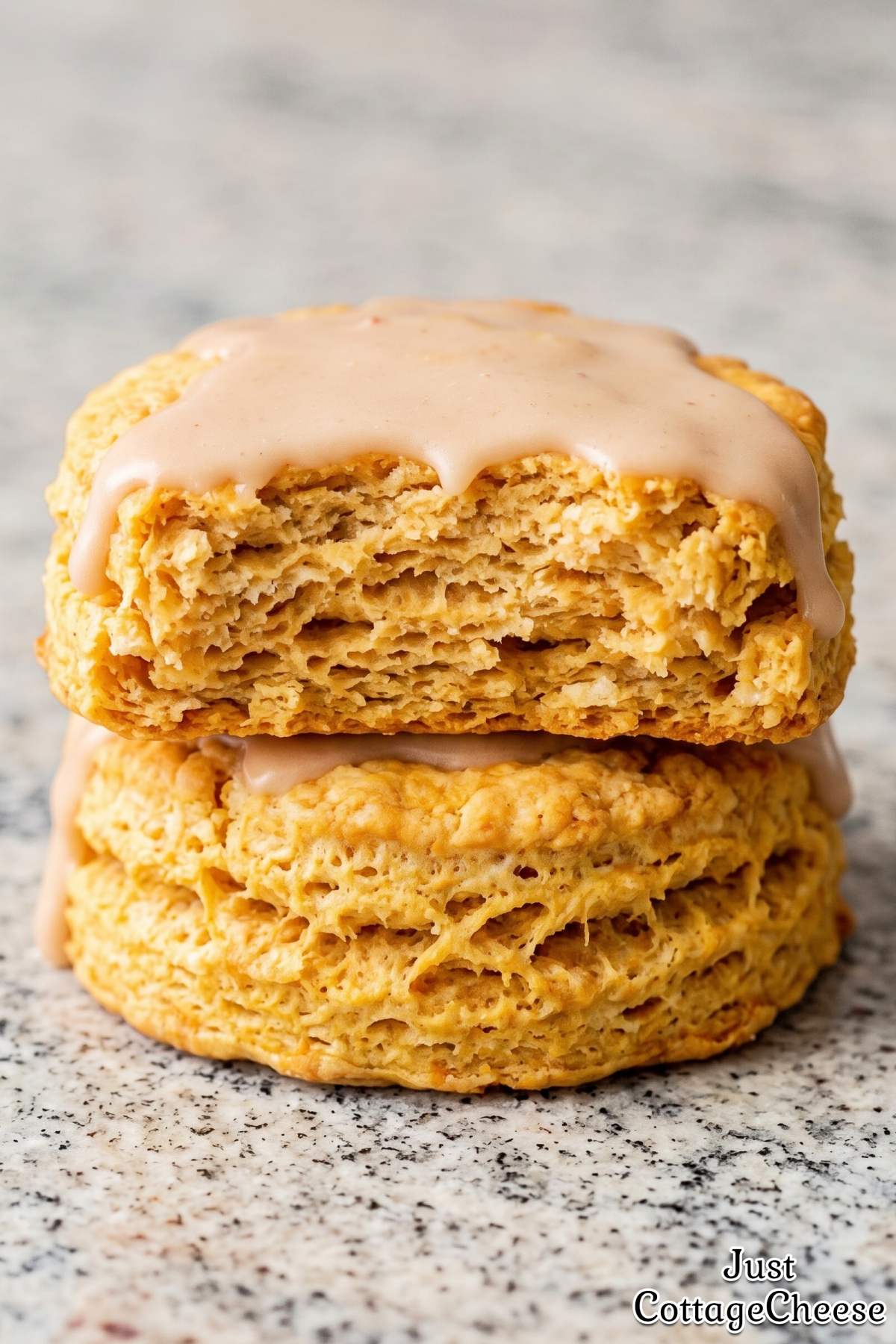Homemade maple pumpkin cottage cheese biscuits