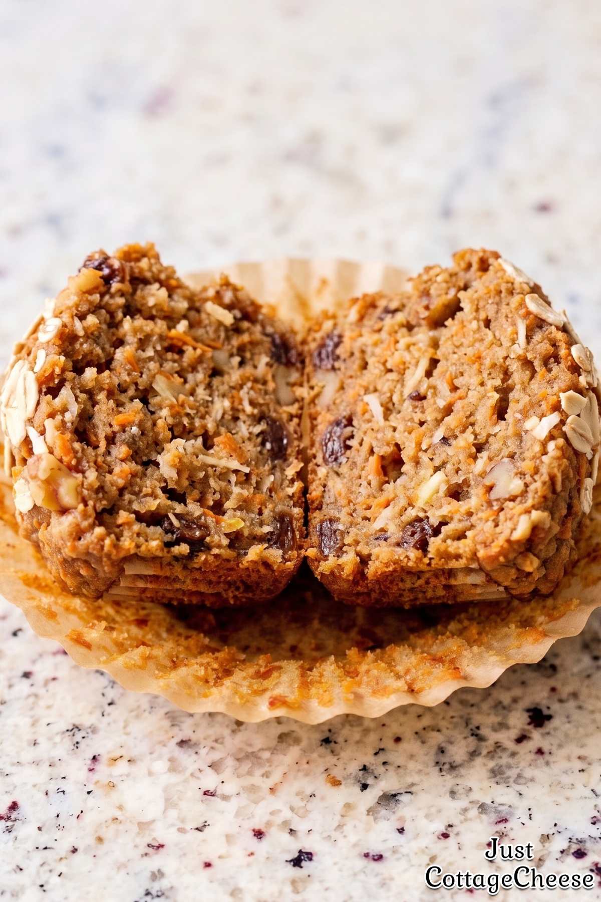 Cottage cheese morning glory carrot muffins