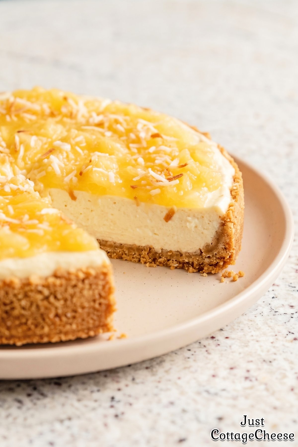 Cool pina colada cottage cheese cheesecake