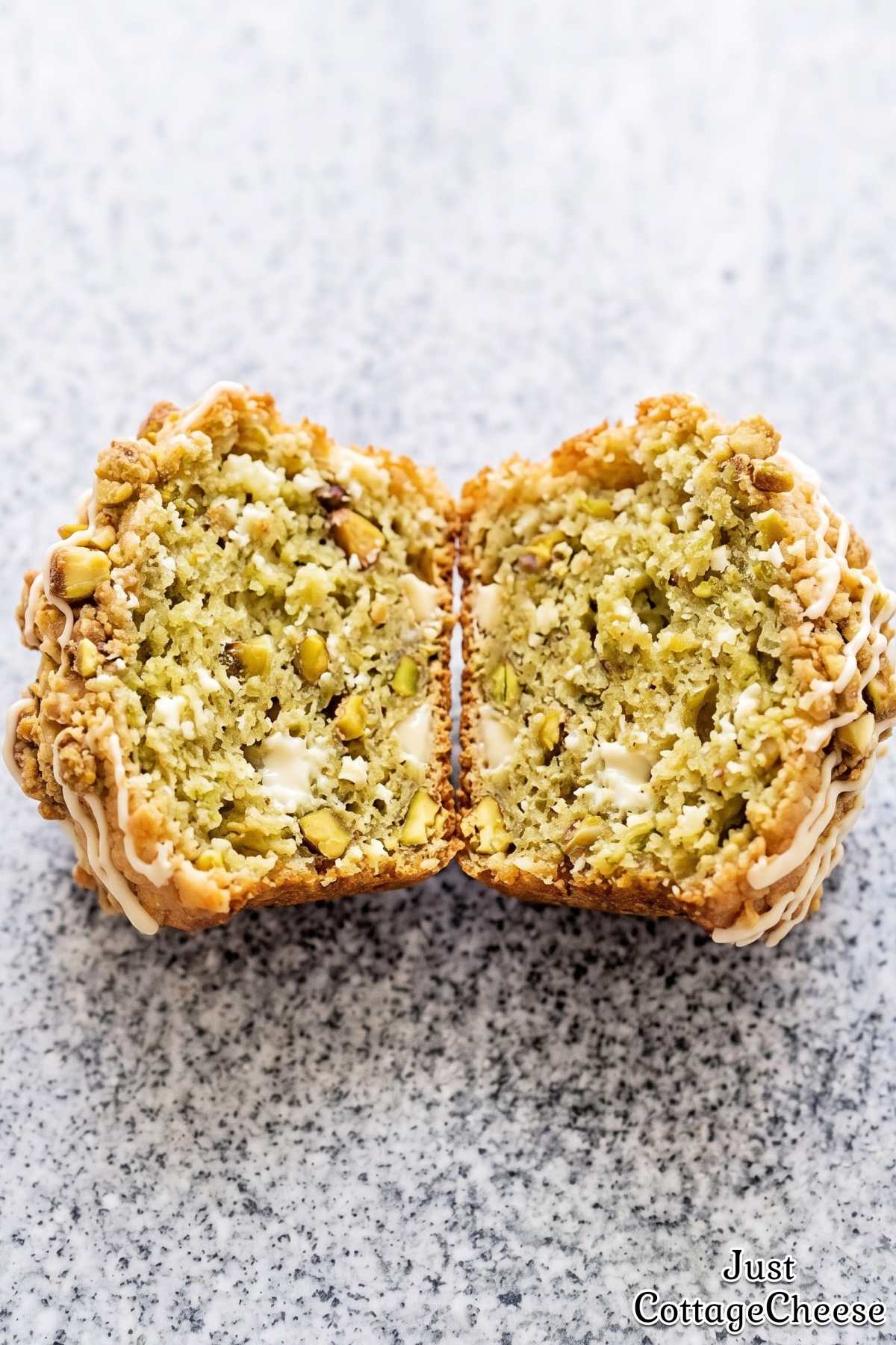 Baked pistachio cottage cheese muffins