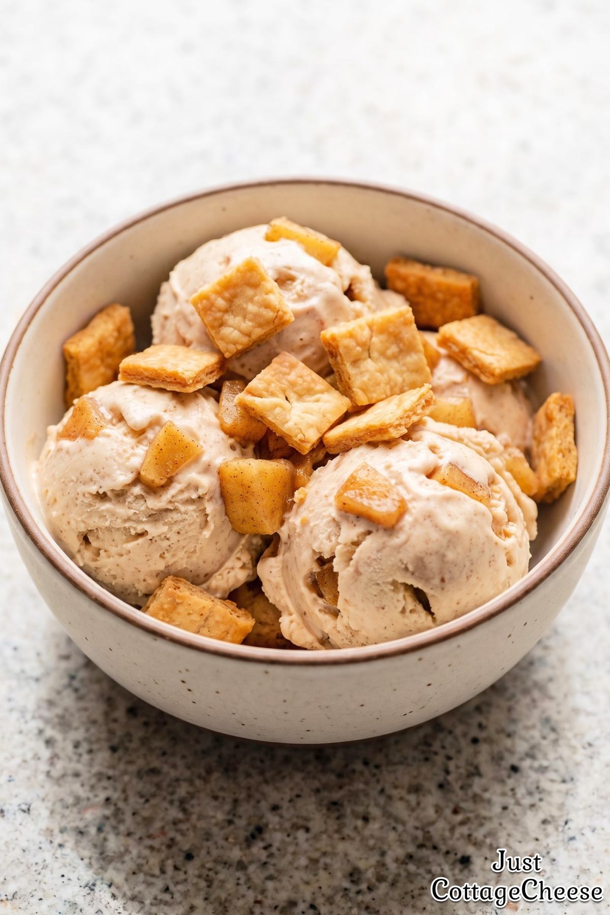 Homemade apple pie cottage cheese ice cream