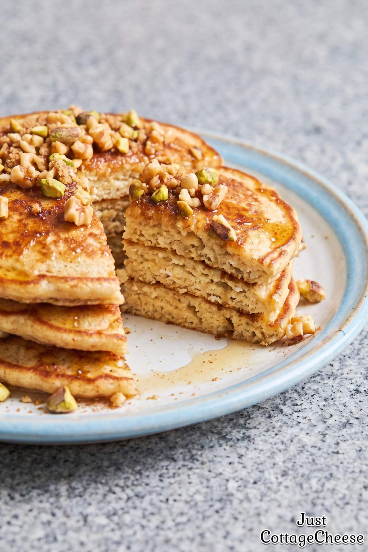 Honey drizzled baklava pancakes