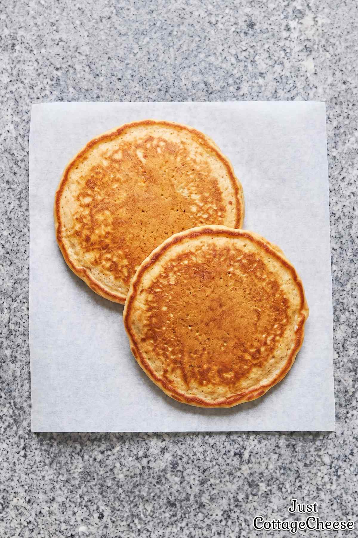Stack of cottage cheese baklava pancakes