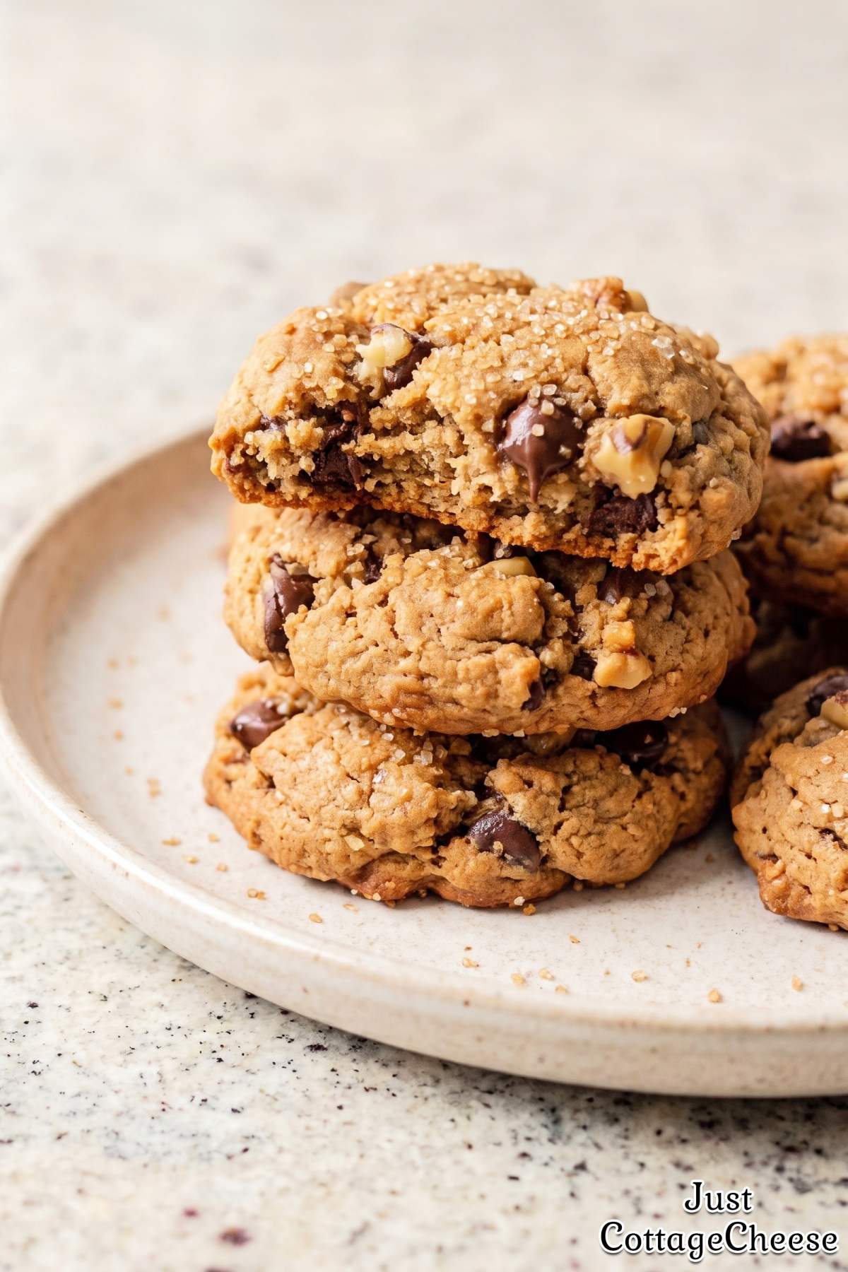 Baked banana bread protein cookies
