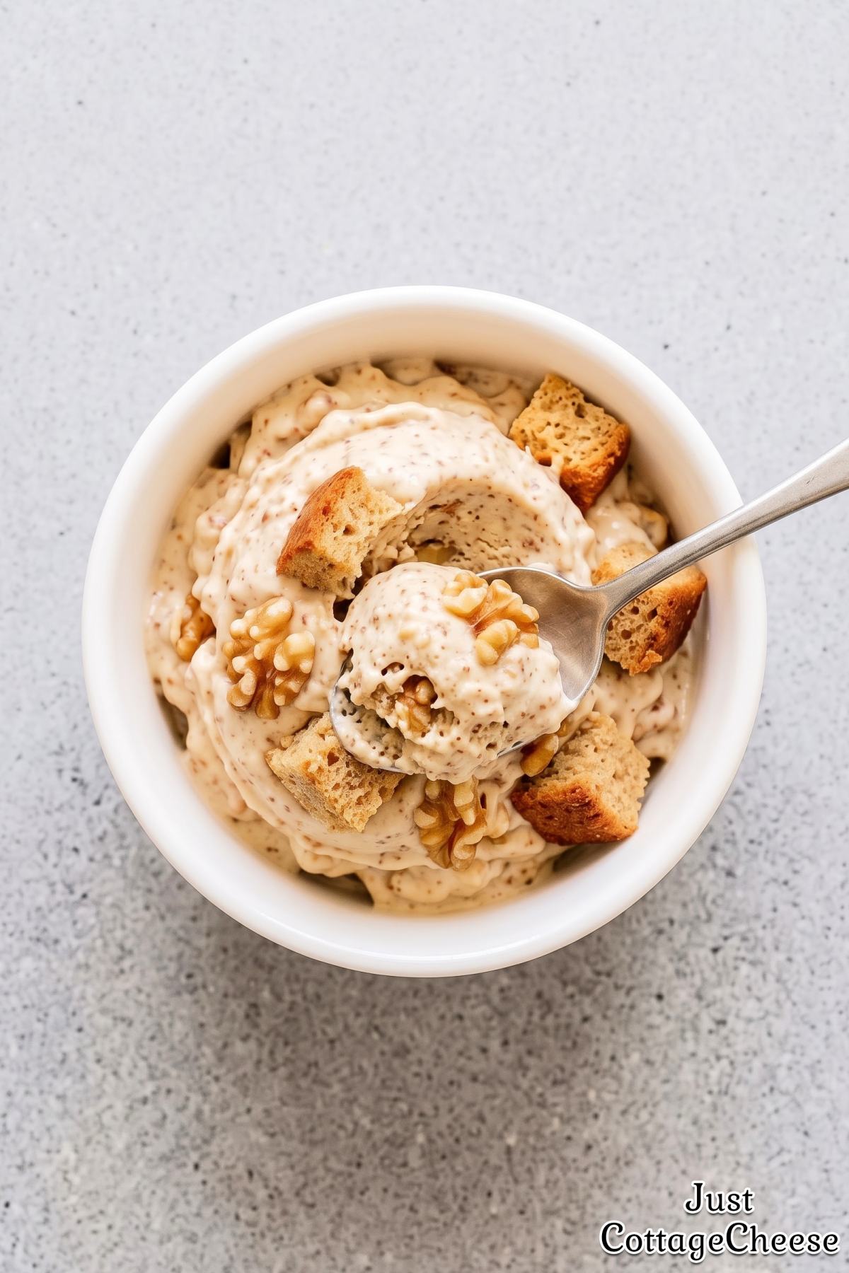 Fresh protein banana bread ice cream bowl