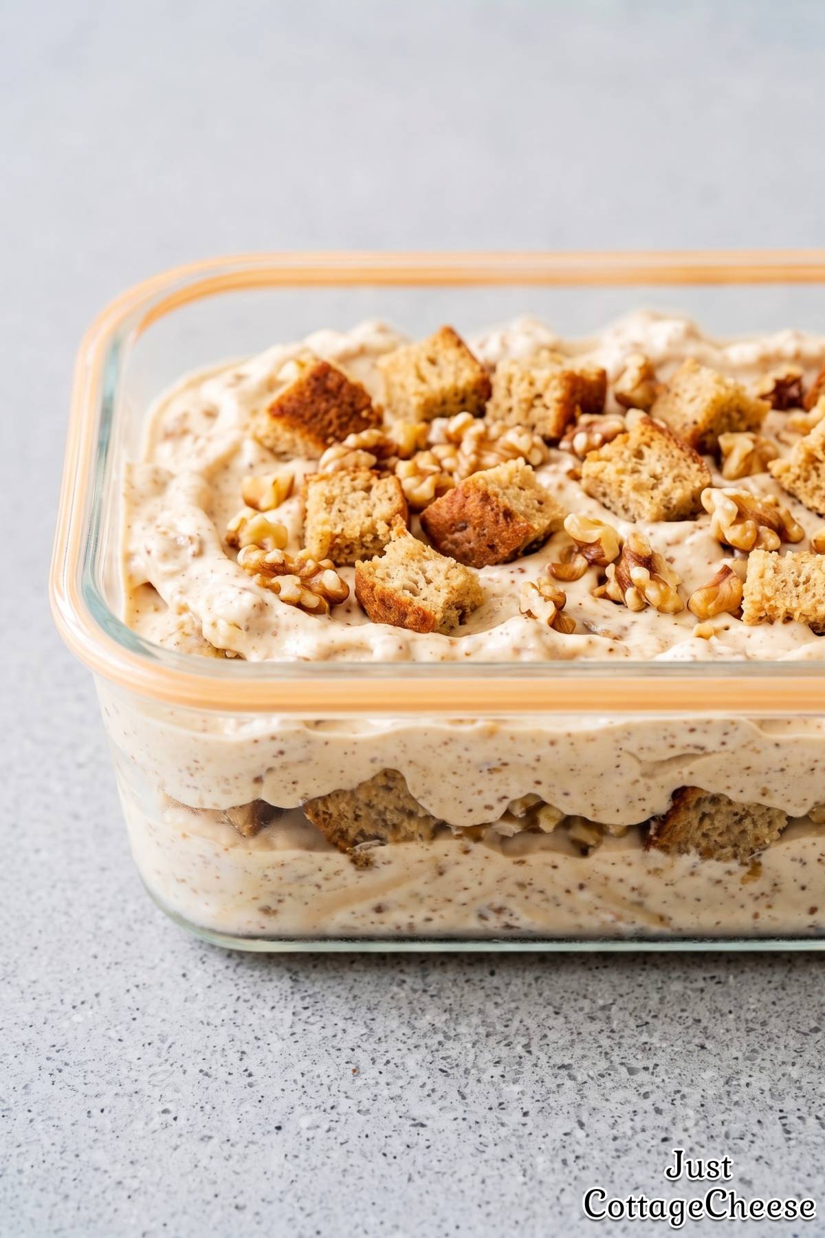 Wholesome banana bread cottage cheese treat