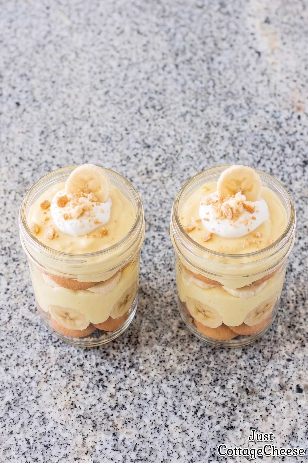 Tasty banana pudding protein cups dessert