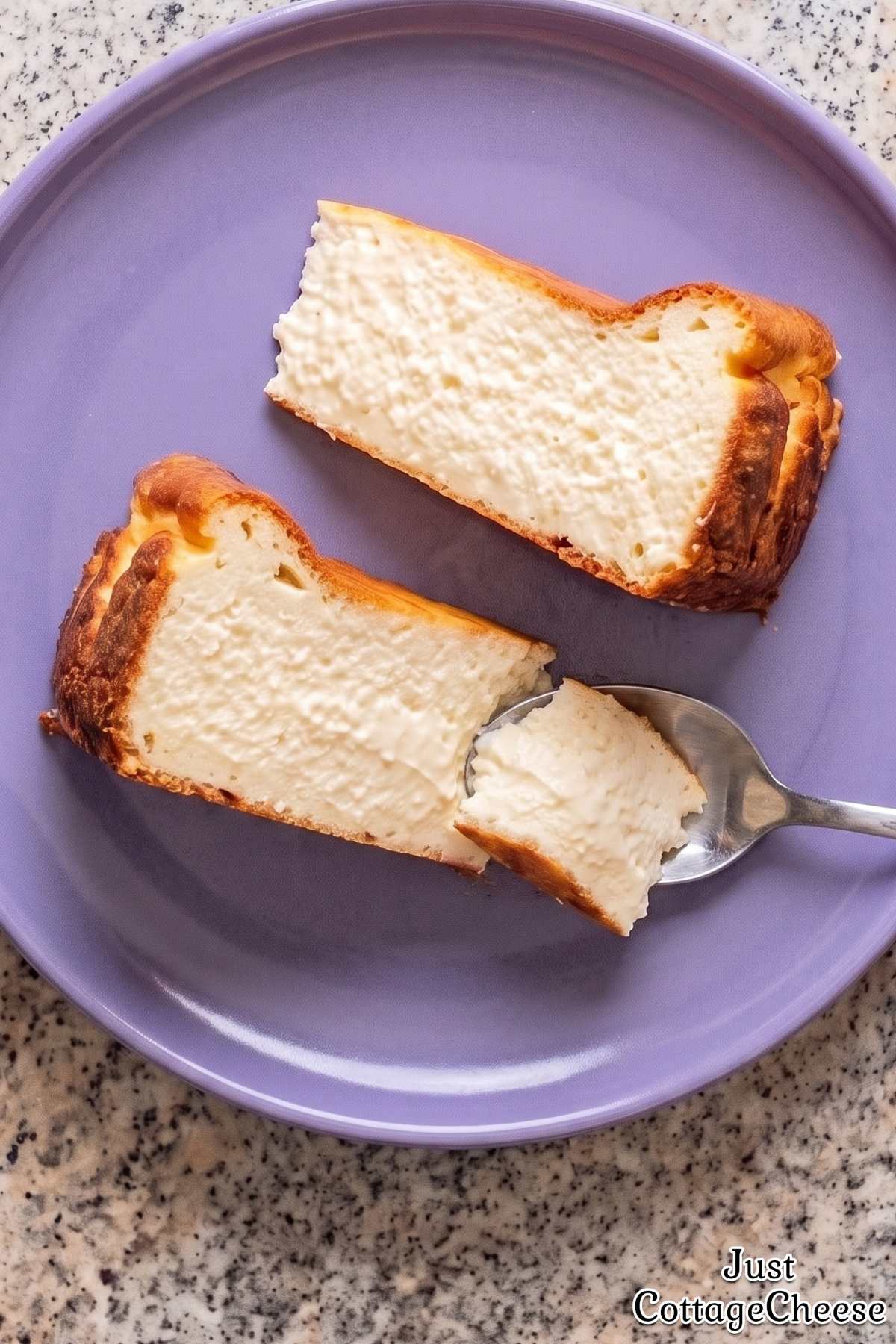 Soft and creamy protein basque cheesecake