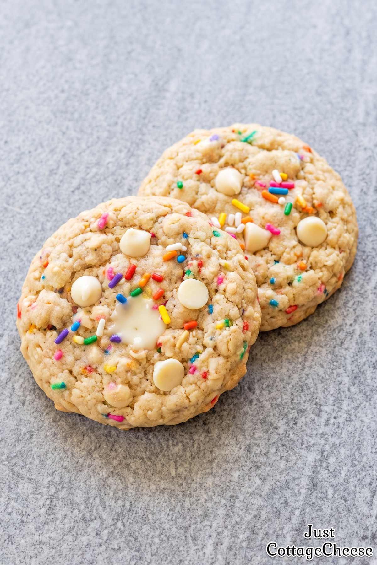 Cottage cheese protein birthday cake cookies