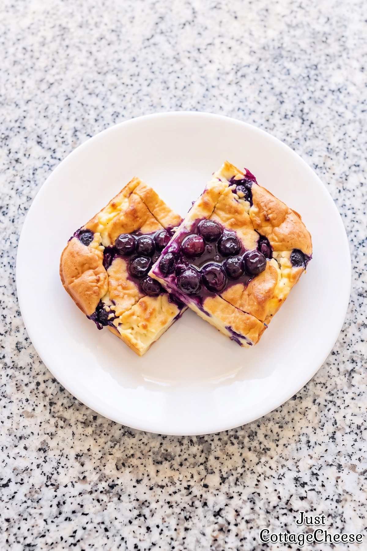 Golden cottage cheese blintz casserole