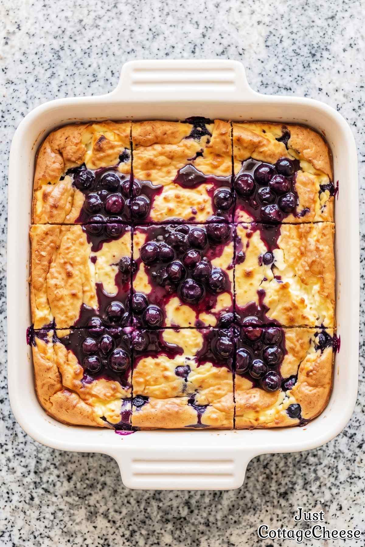 Baked cottage cheese blintz casserole